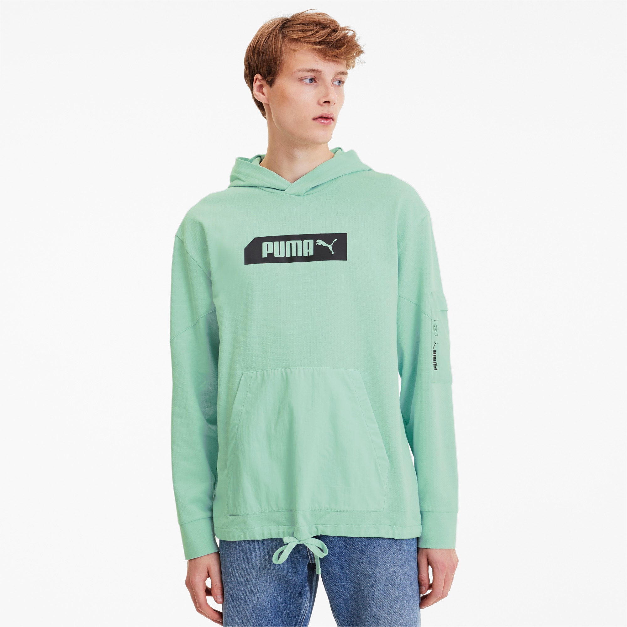 green puma hoodie mens