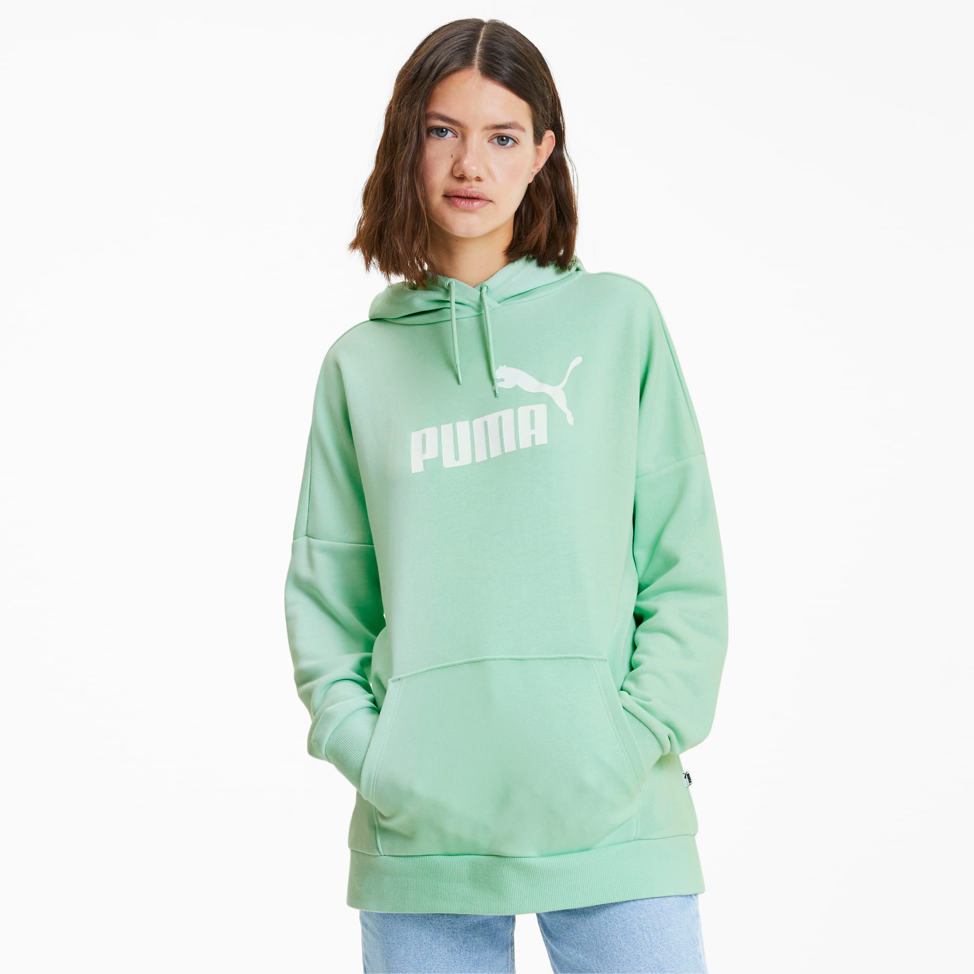 khaki green puma hoodie
