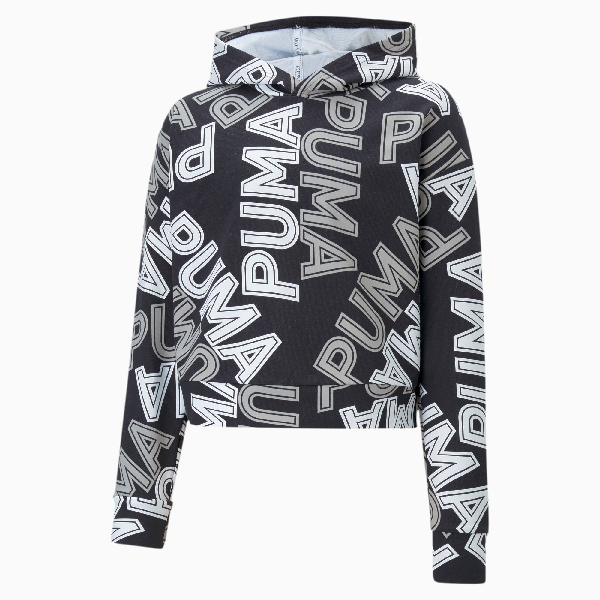 girls black puma hoodie