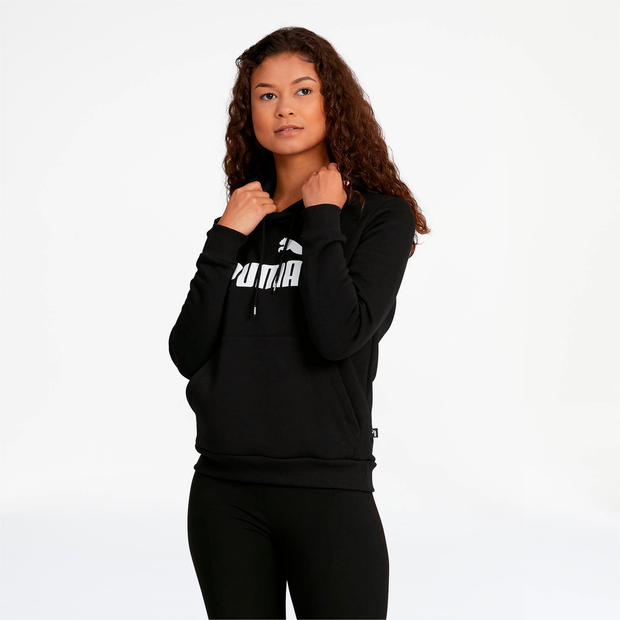 Puma Sweat à capuche Ess Logo FL Bleu S Femme