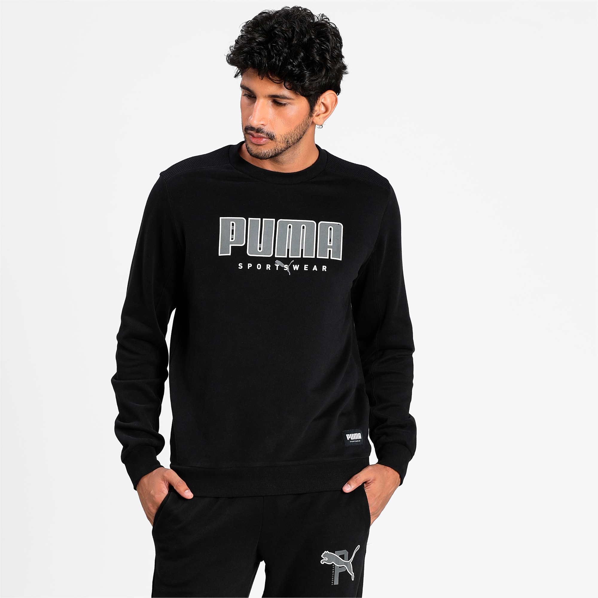 athletic crew neck sweater