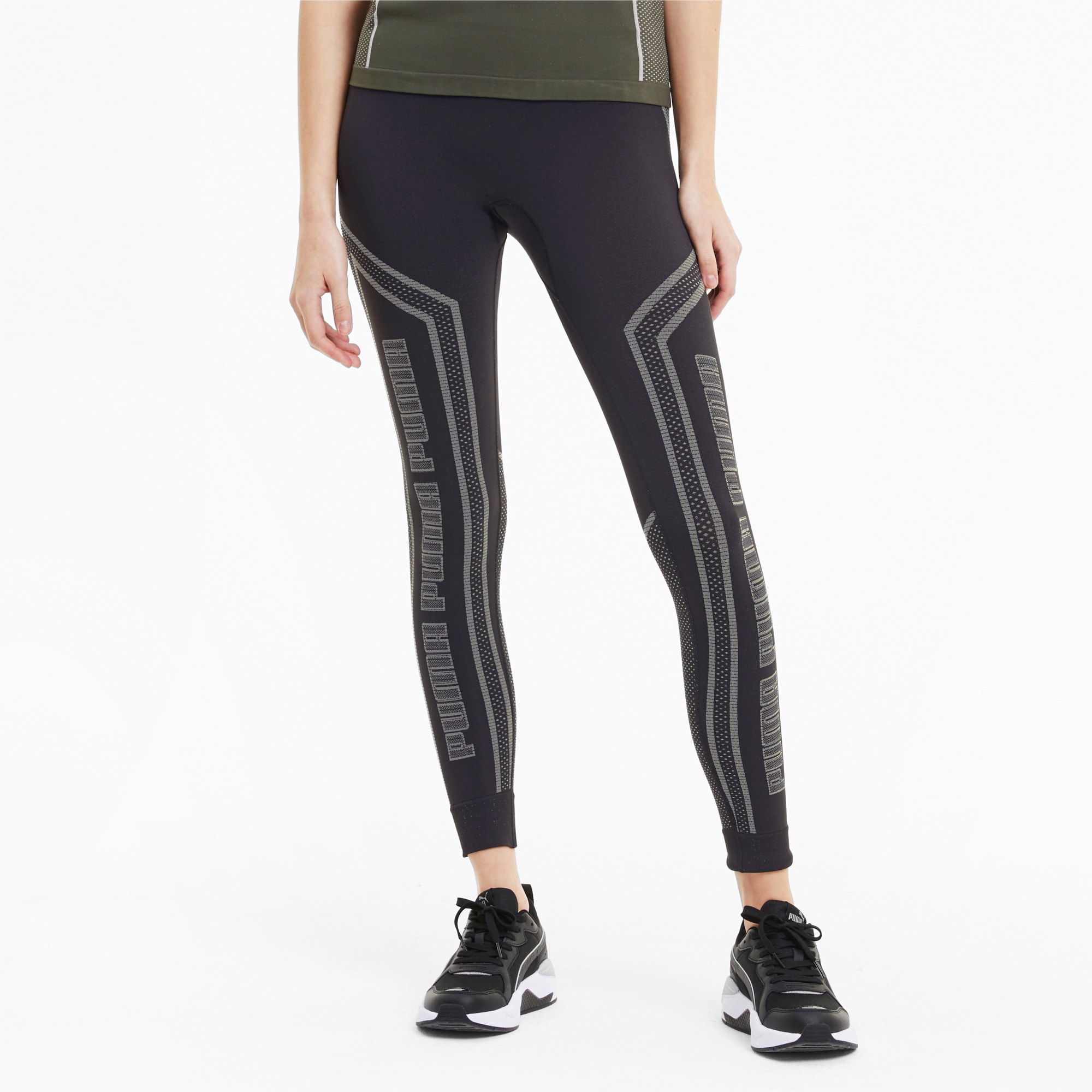 puma evoknit seamless panelled leggings