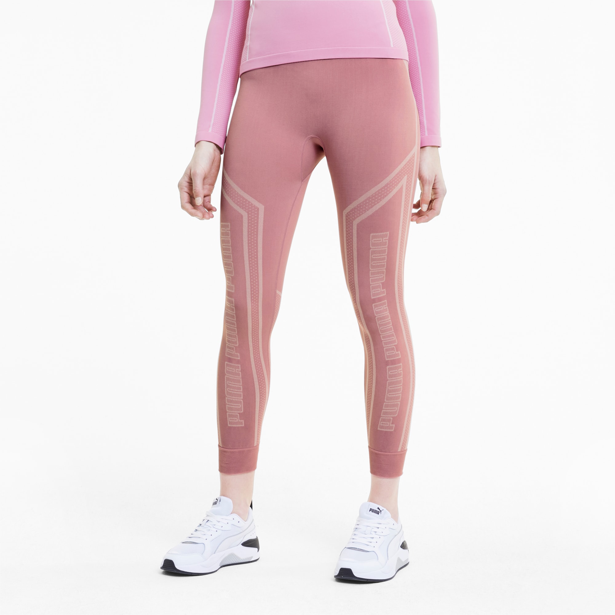 puma evoknit seamless panelled leggings
