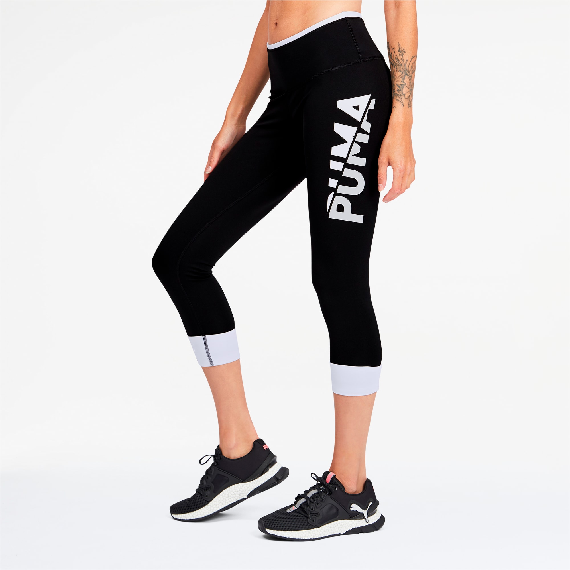 puma black and white leggings