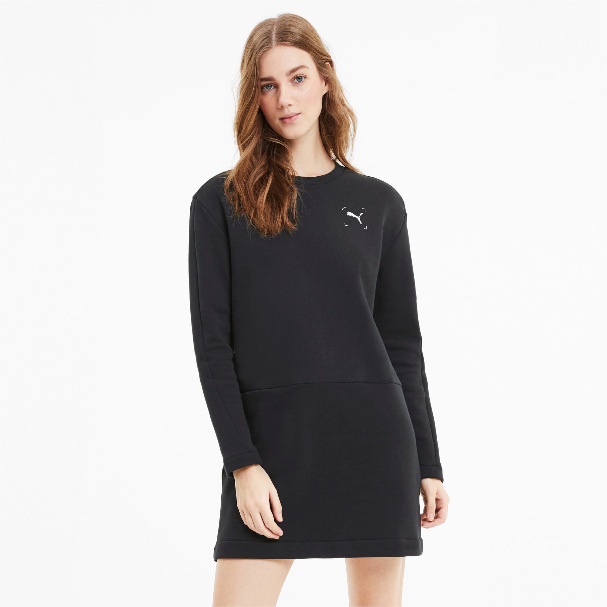 NU-TILITY Crew Neck Women's Dress, Puma Black, large-SEA