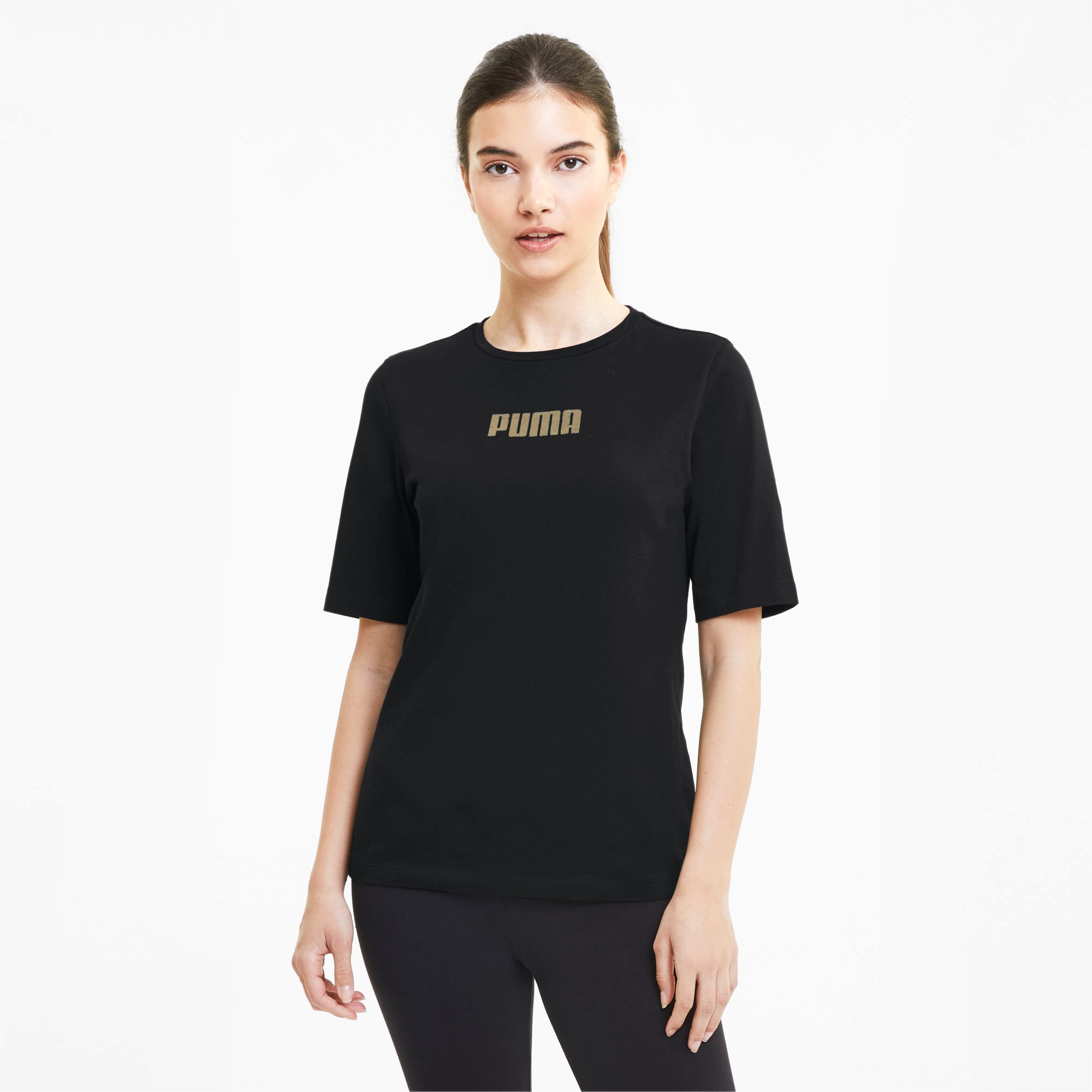 Modern Short Sleeve Women’s Tee, Puma Black, large-SEA