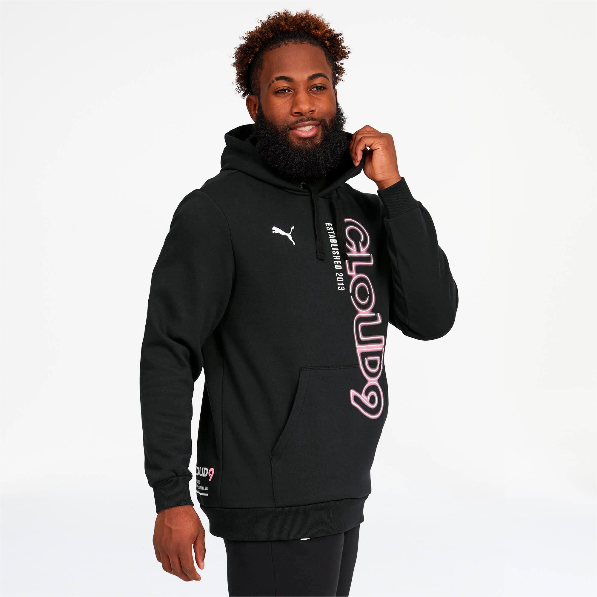 mens pink puma hoodie