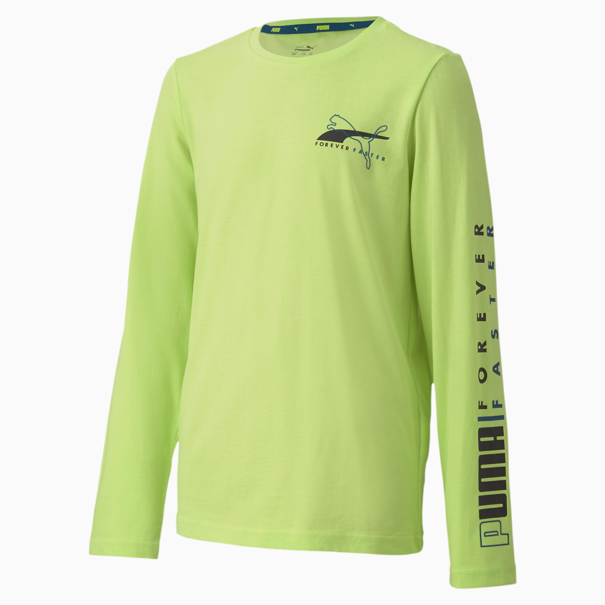Puma公式 キッズ アルファ 長袖 Tシャツ 1 160cm 男の子 Sharp Green プーマ 秋コーディネート プーマ