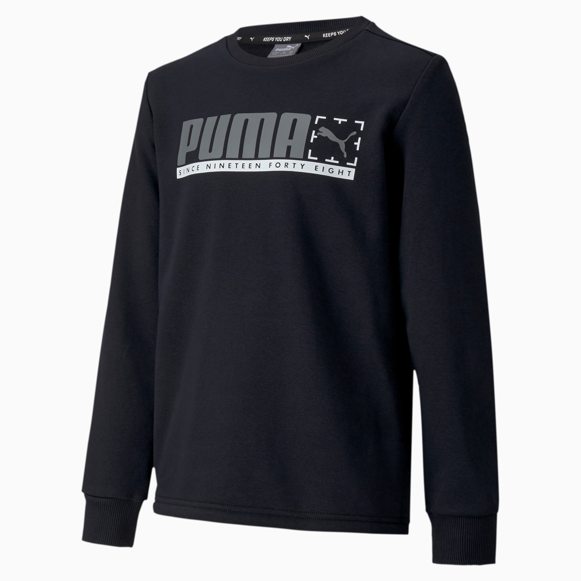Puma公式 キッズ アクティブ スポーツ クルーネック スウェット 1 160cm スエット 男の子 長袖 Puma Black プーマ 秋コーディネート プーマ