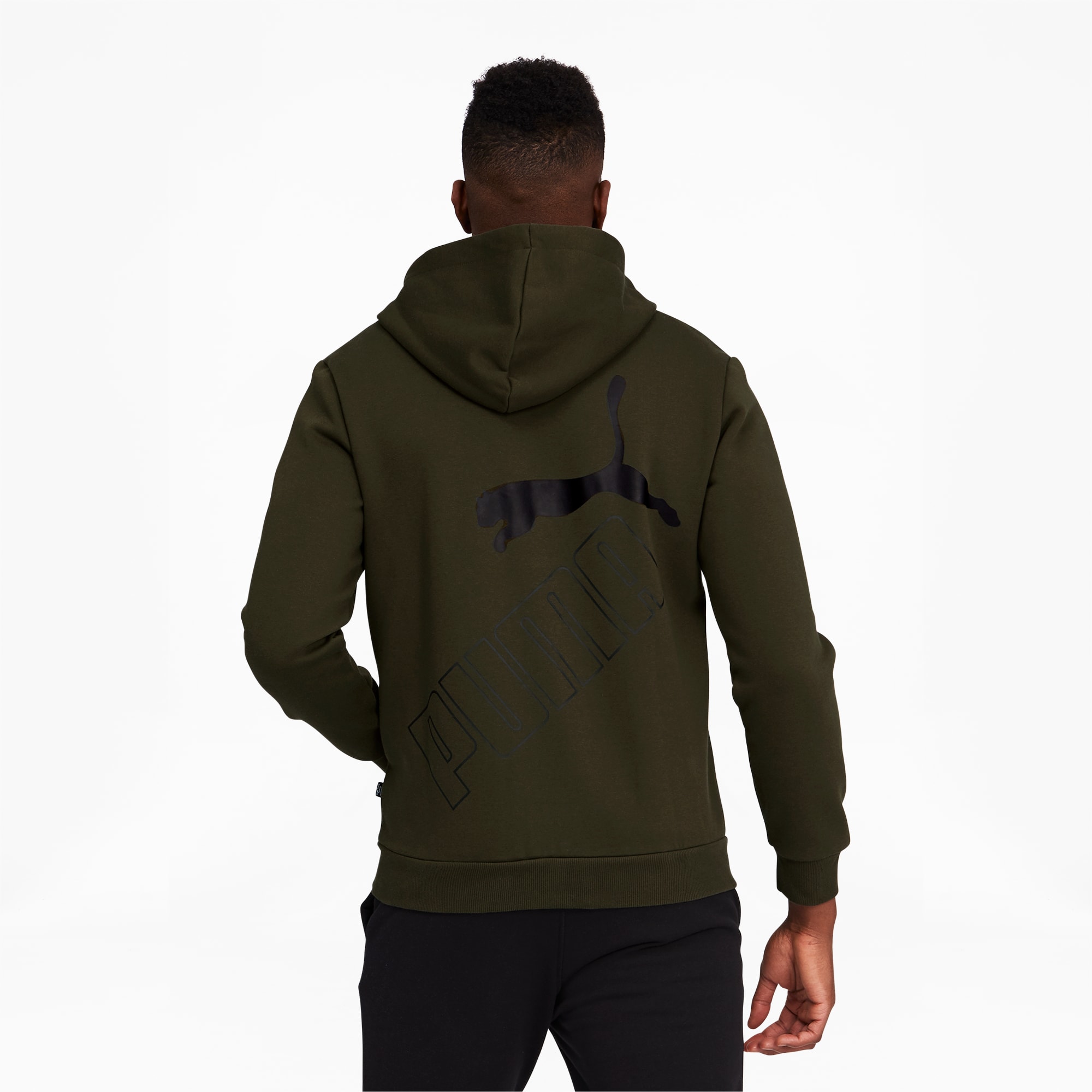 Puma hoodie olive green deals