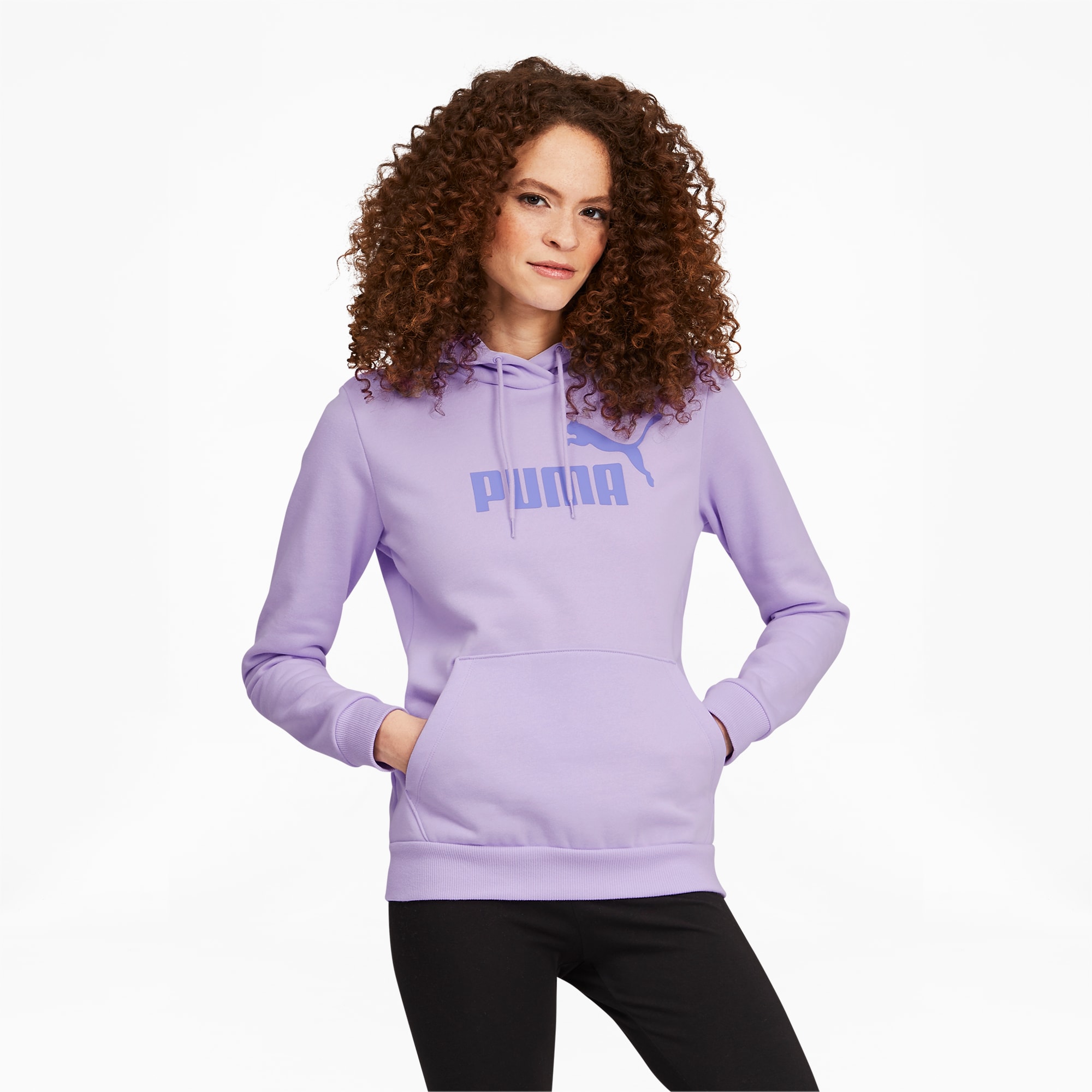 Women's Essential Logo Hoodie in Bright Purple Marl