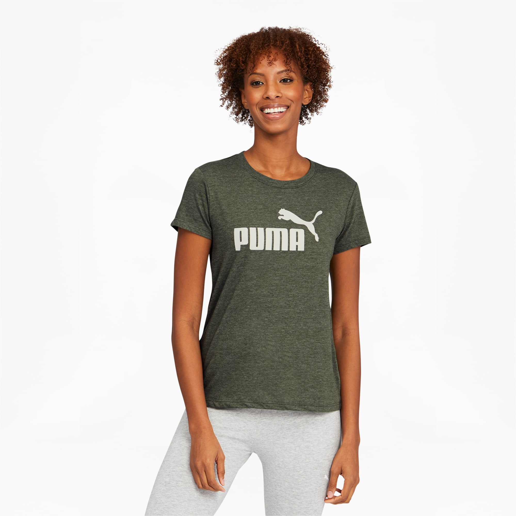 puma active logo heather tee