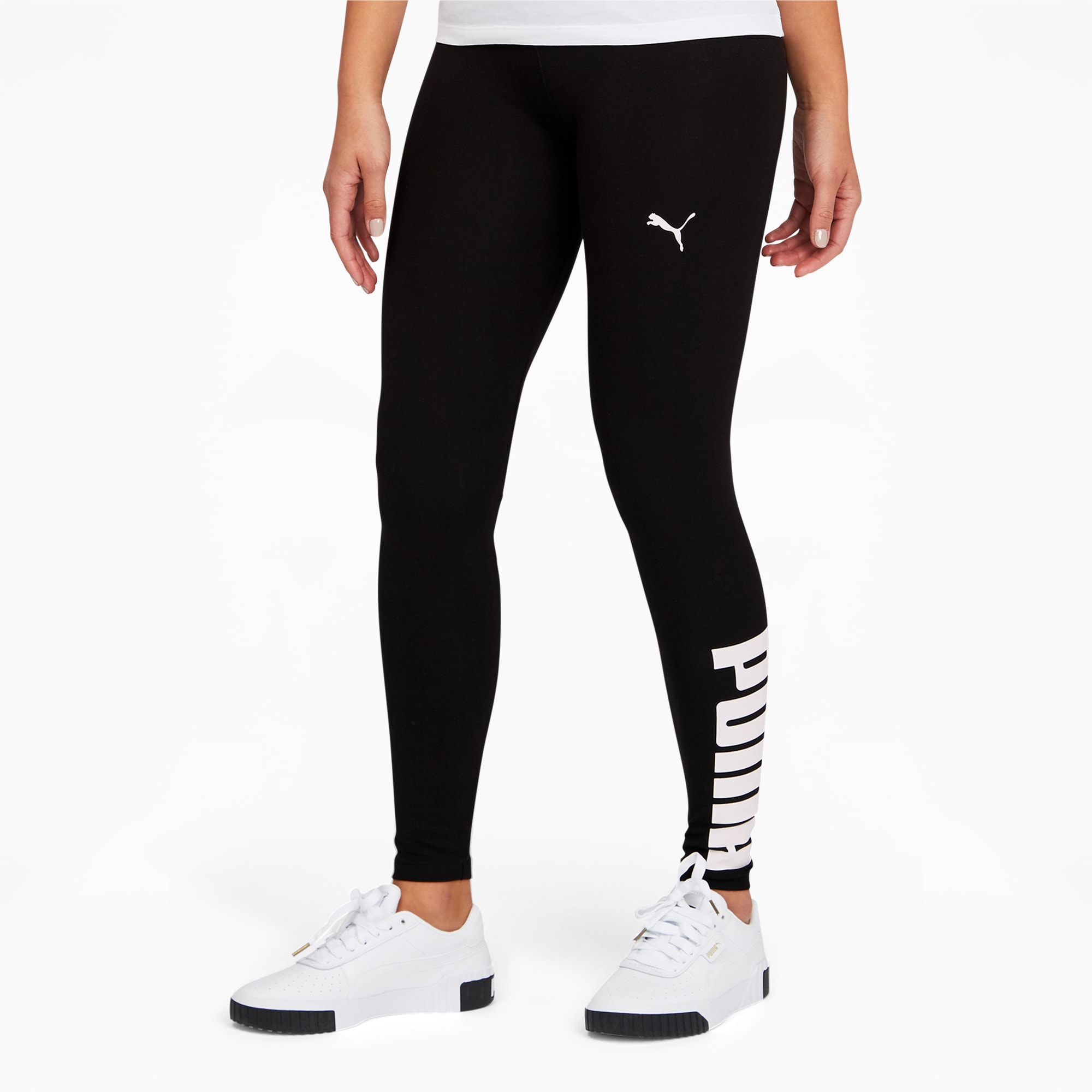 Puma LOGO LEGGINGS - Leggings - black 