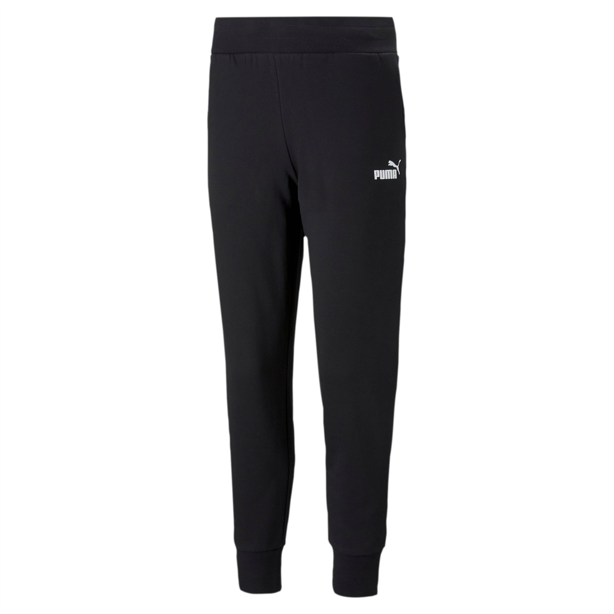 puma essentials skinny fit joggers in black