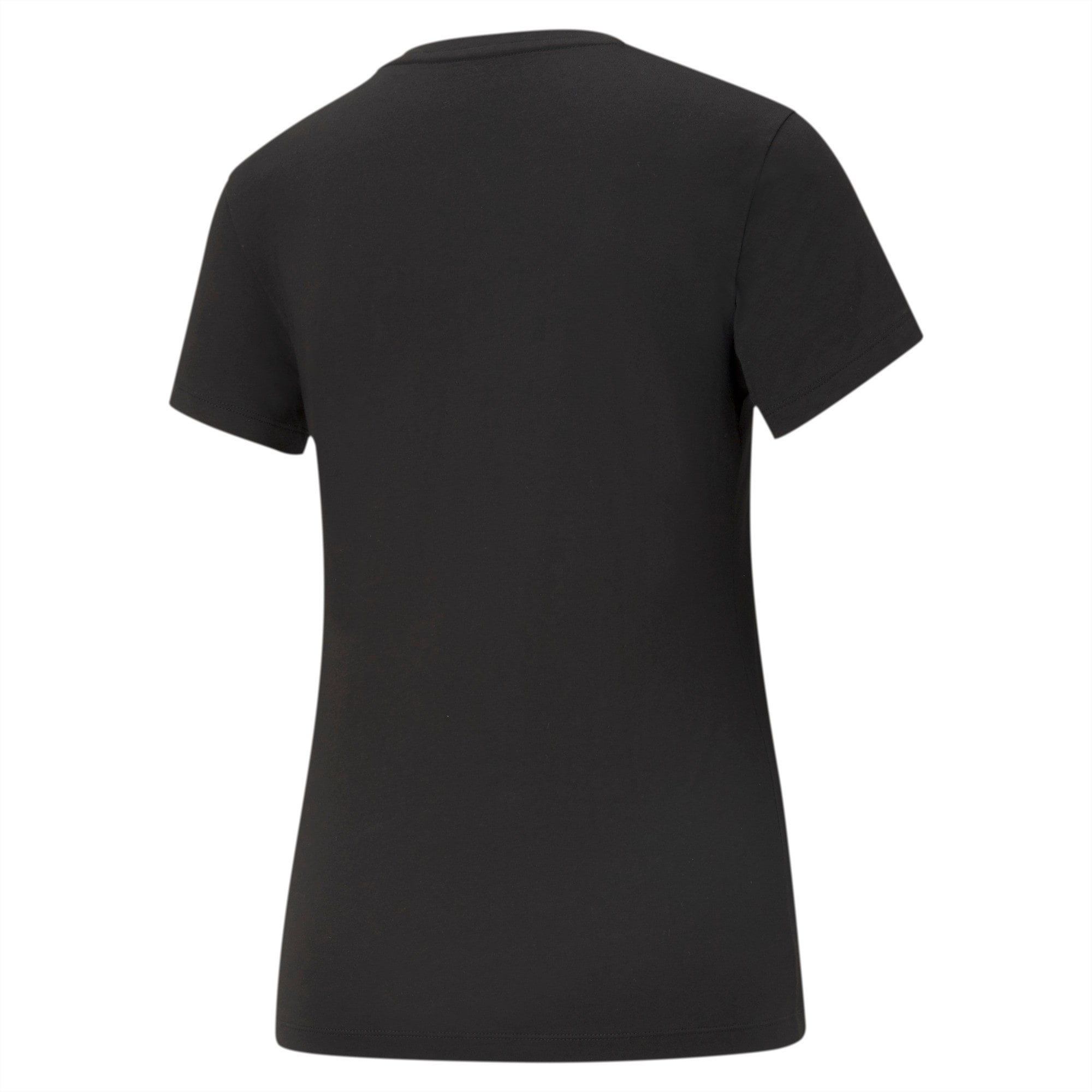 CAMISETA PUMA MUJER ESS CROPPED LOGO TEE NEGRO BLANC0. PUMA