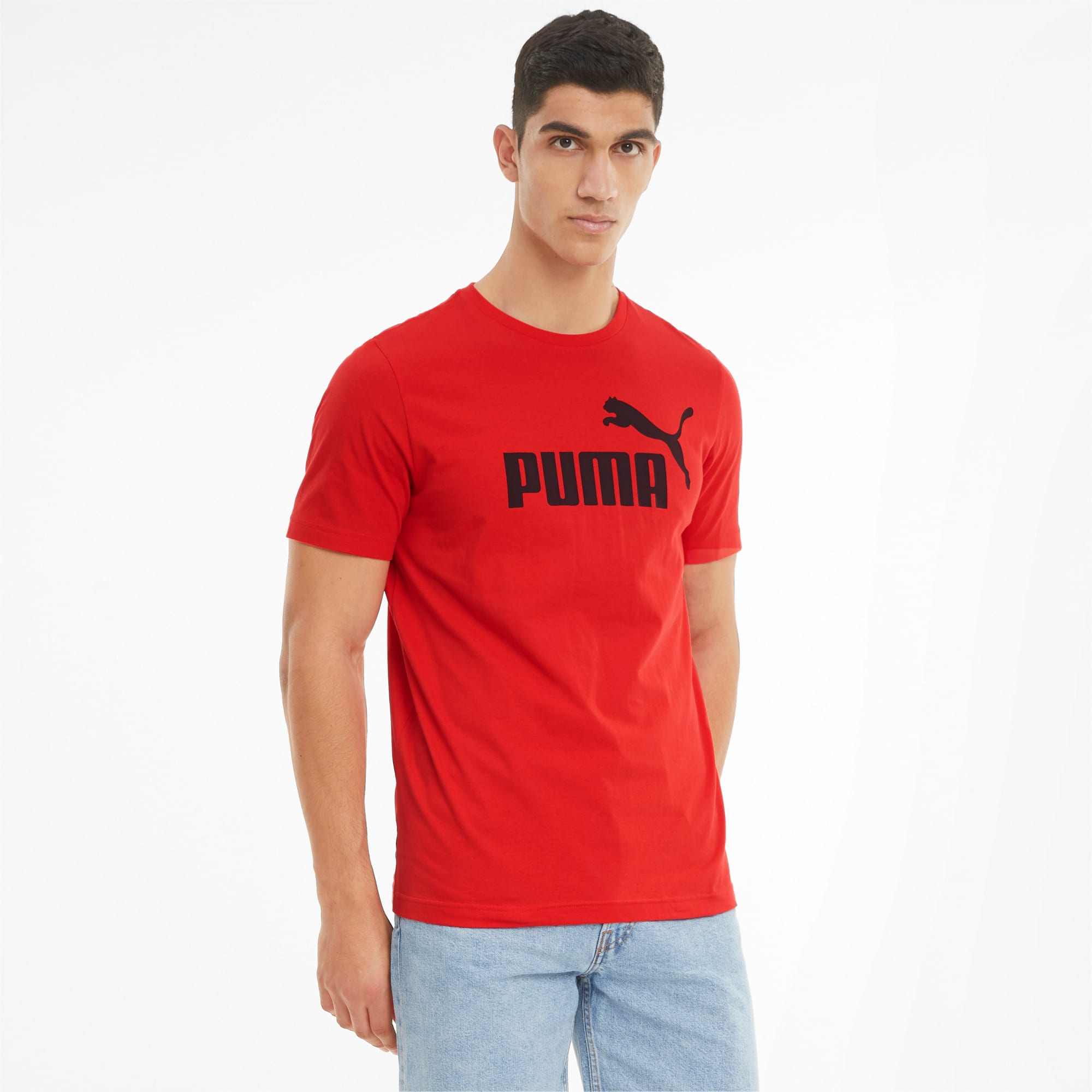 Essentials Logo Men\'s Tee Red | Risk | PUMA High | PUMA Shop All Puma