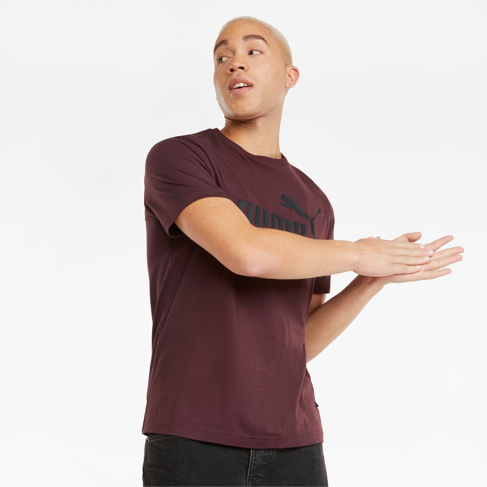 Essentials Logo Tee Men, Fudge, large