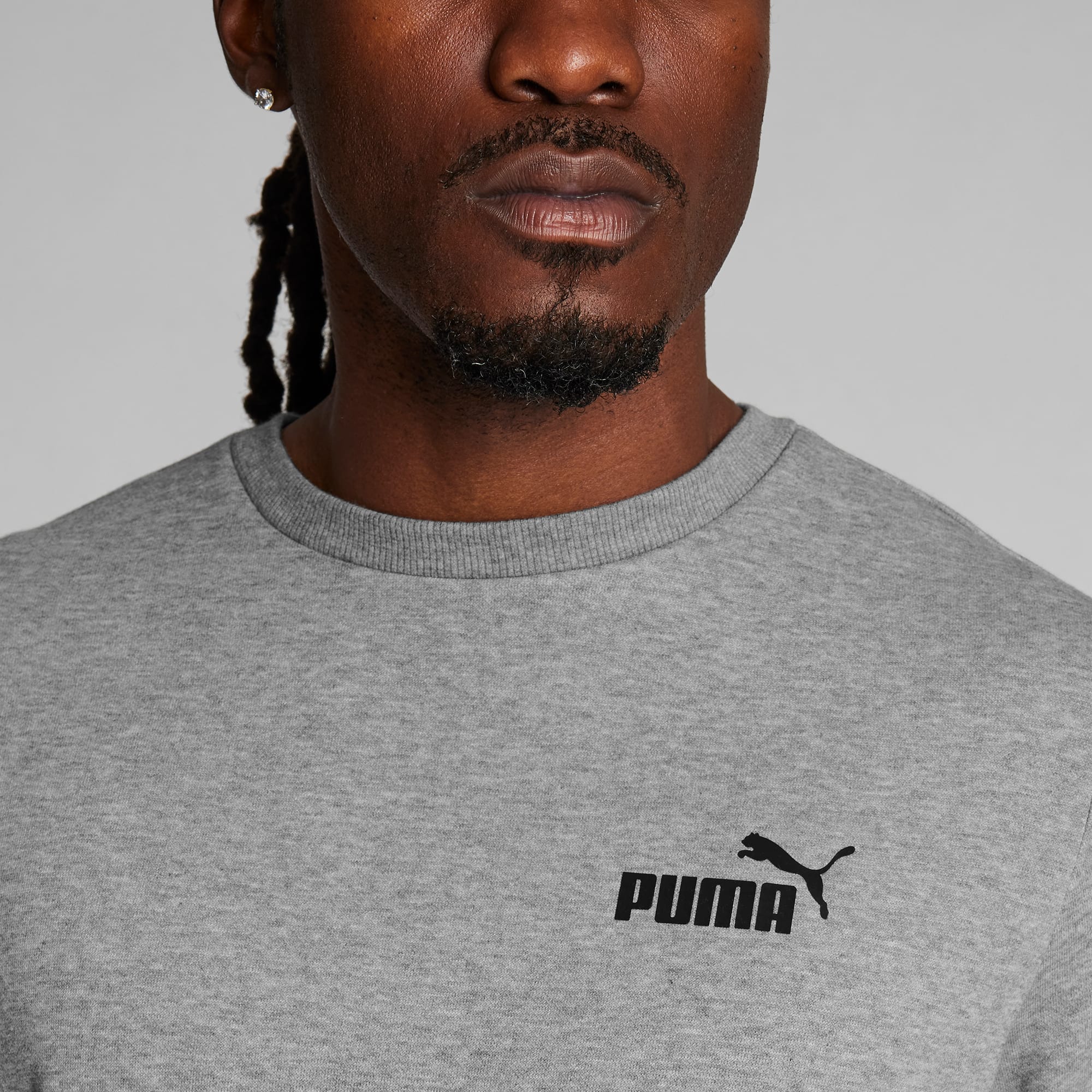 PUMA Mens Brand Love Crew Neck Sweatshirt Casual - White