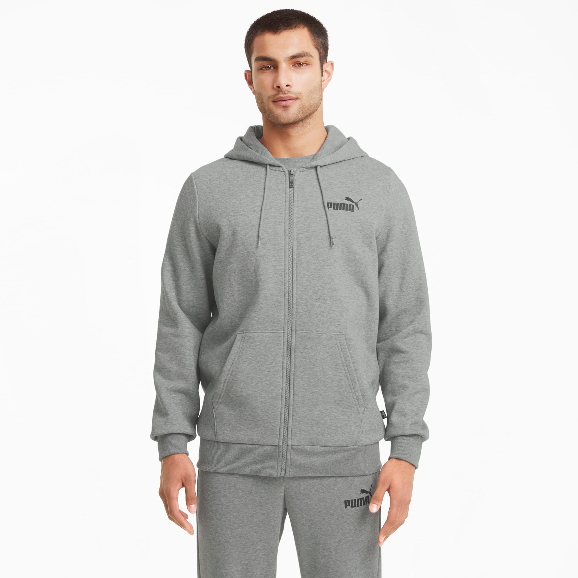 Essentials Grey Full Zip Hoodie