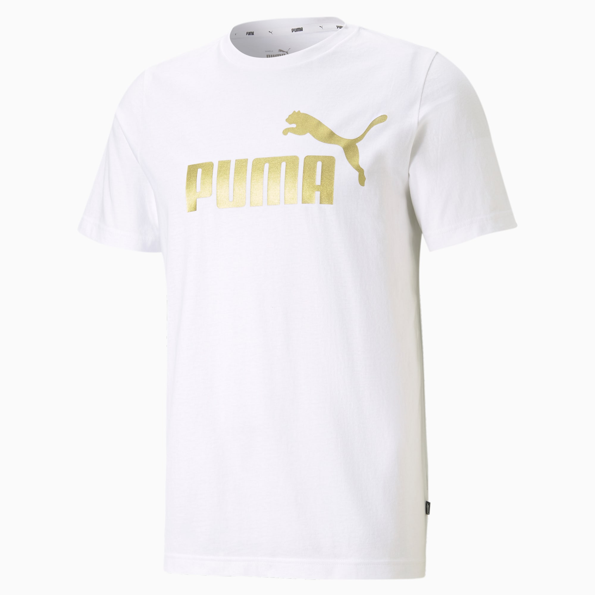 Essentials+ Logo Execution Men's Tee, Puma White, large-SEA