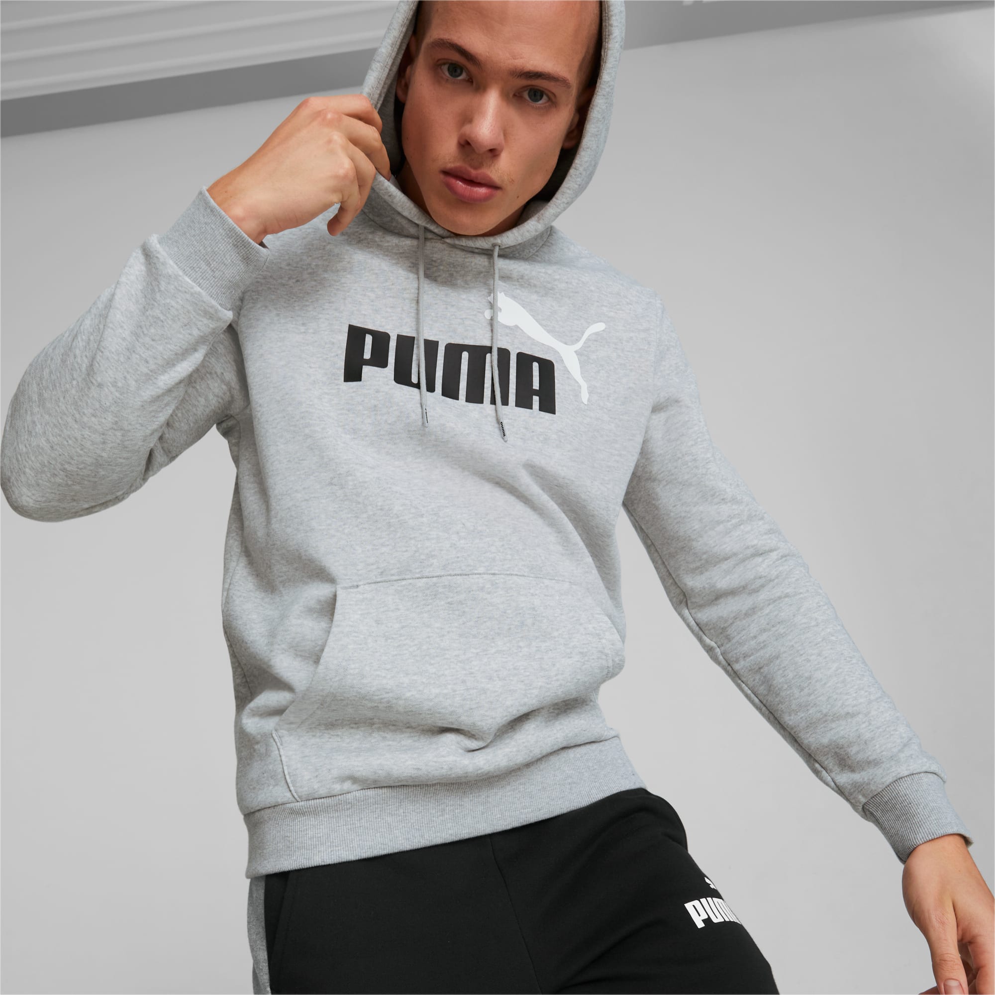 Essentials+ Two-Tone Big Logo Gray Light | PUMA Men\'s PUMA Hoodie | Shoes Heather 