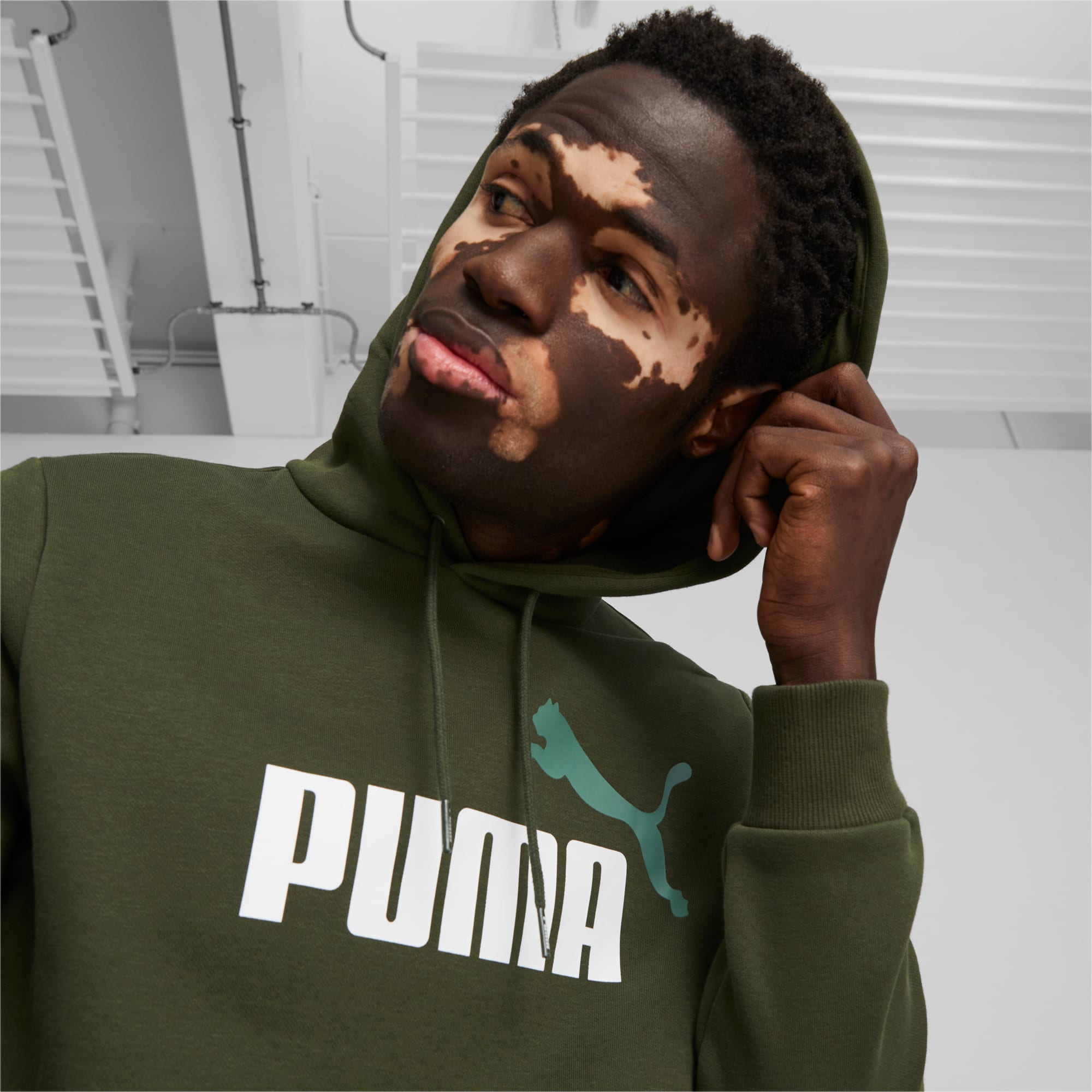 Hoodie PUMA Logo | Two-Tone Men\'s Essentials+ Big