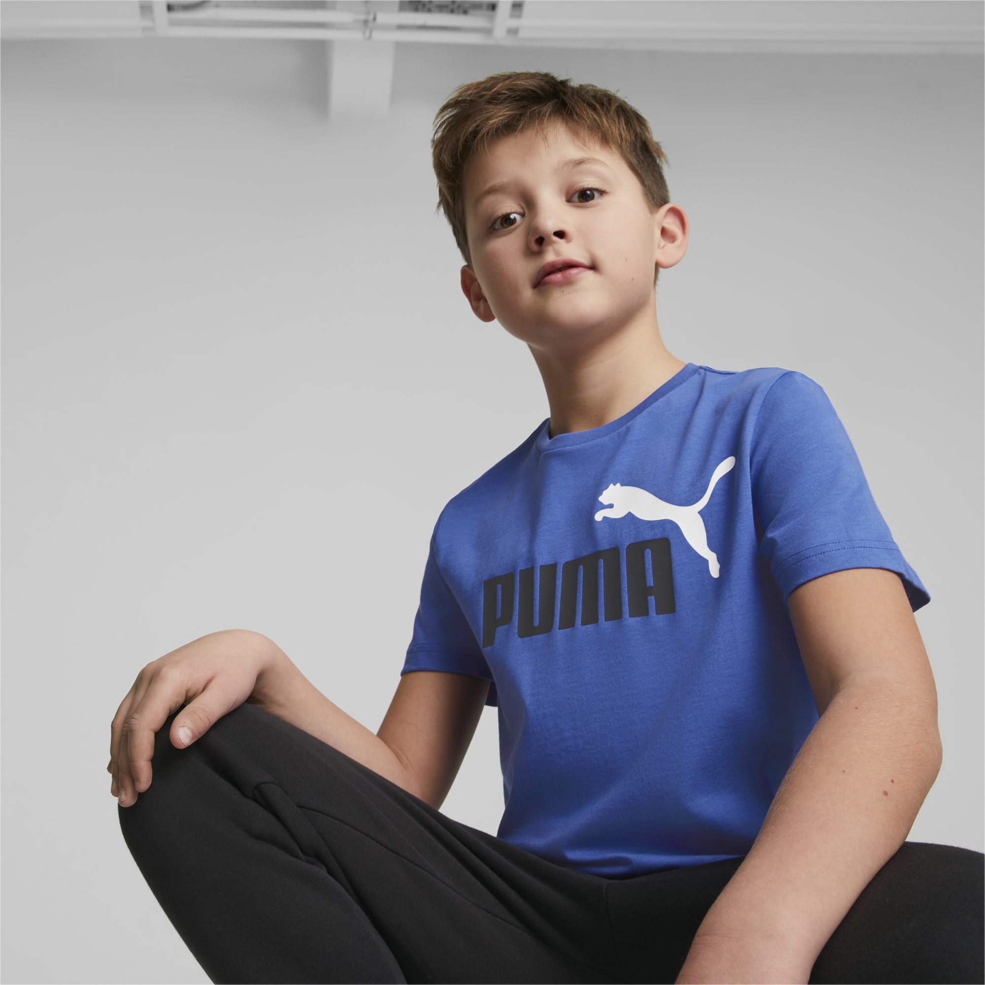 Essentials+ Two-Tone Logo Youth Tee | Royal Sapphire | PUMA Shop All Puma |  PUMA