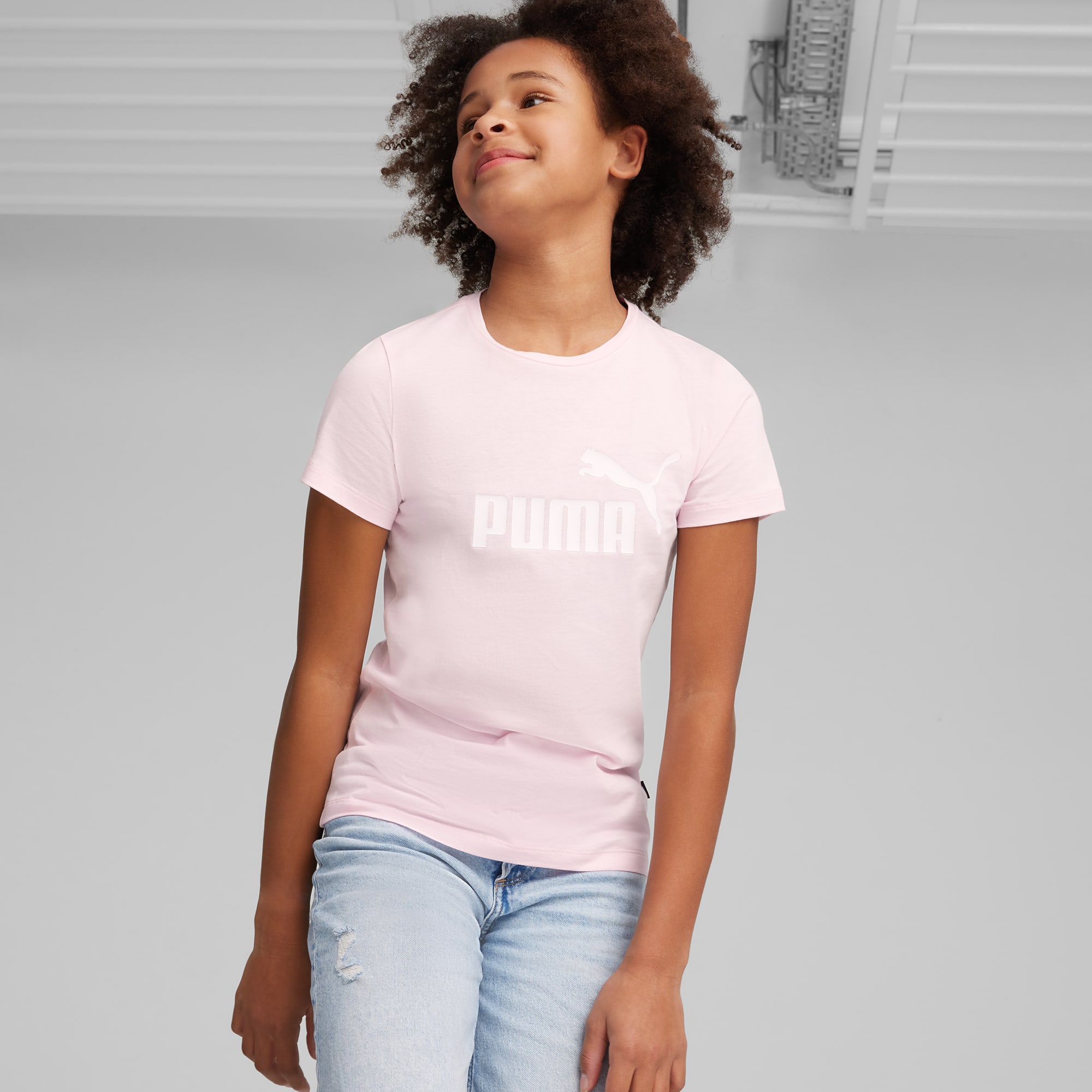 Pink and top white puma shirt