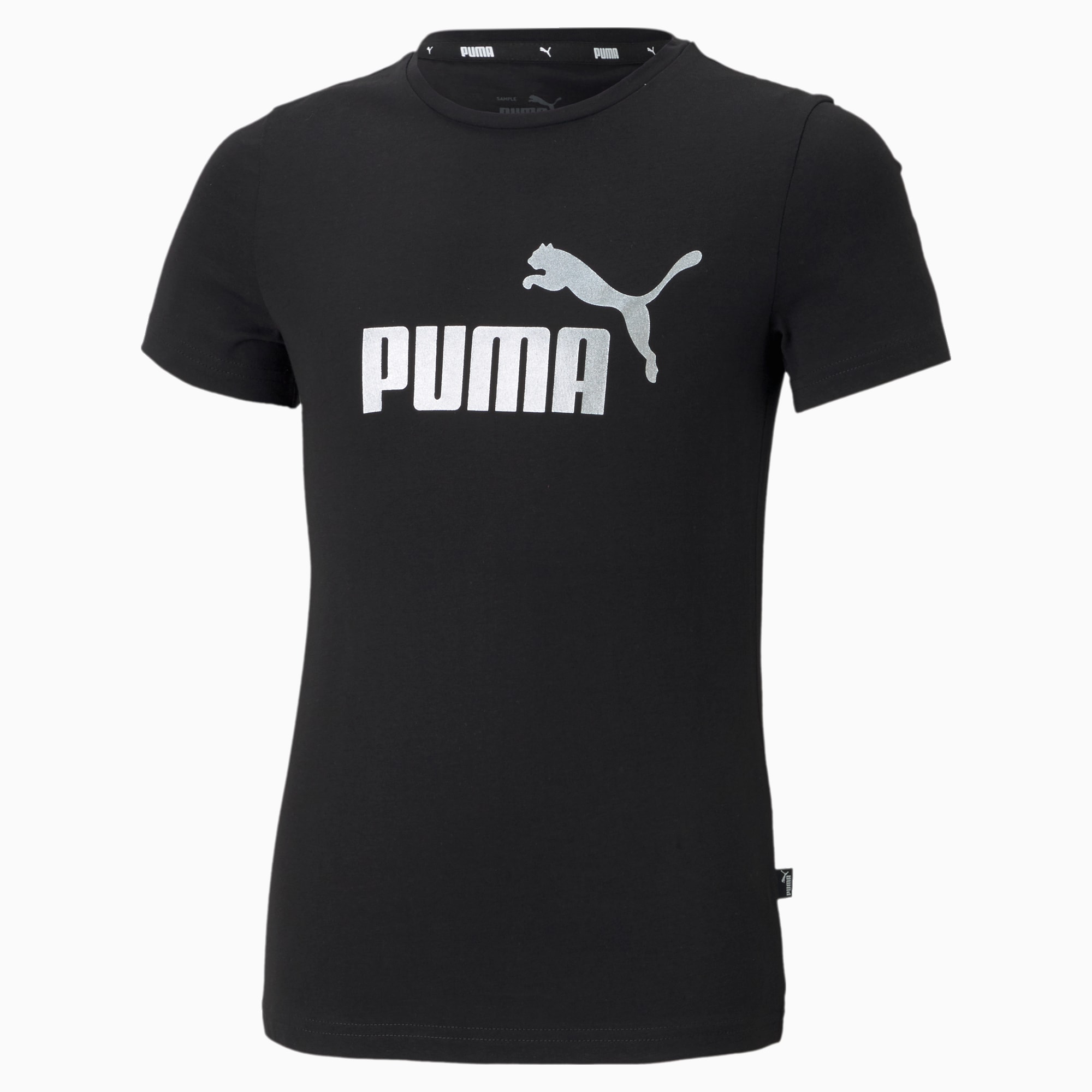 Essentials Logo Youth Tee, Puma Black, large-SEA
