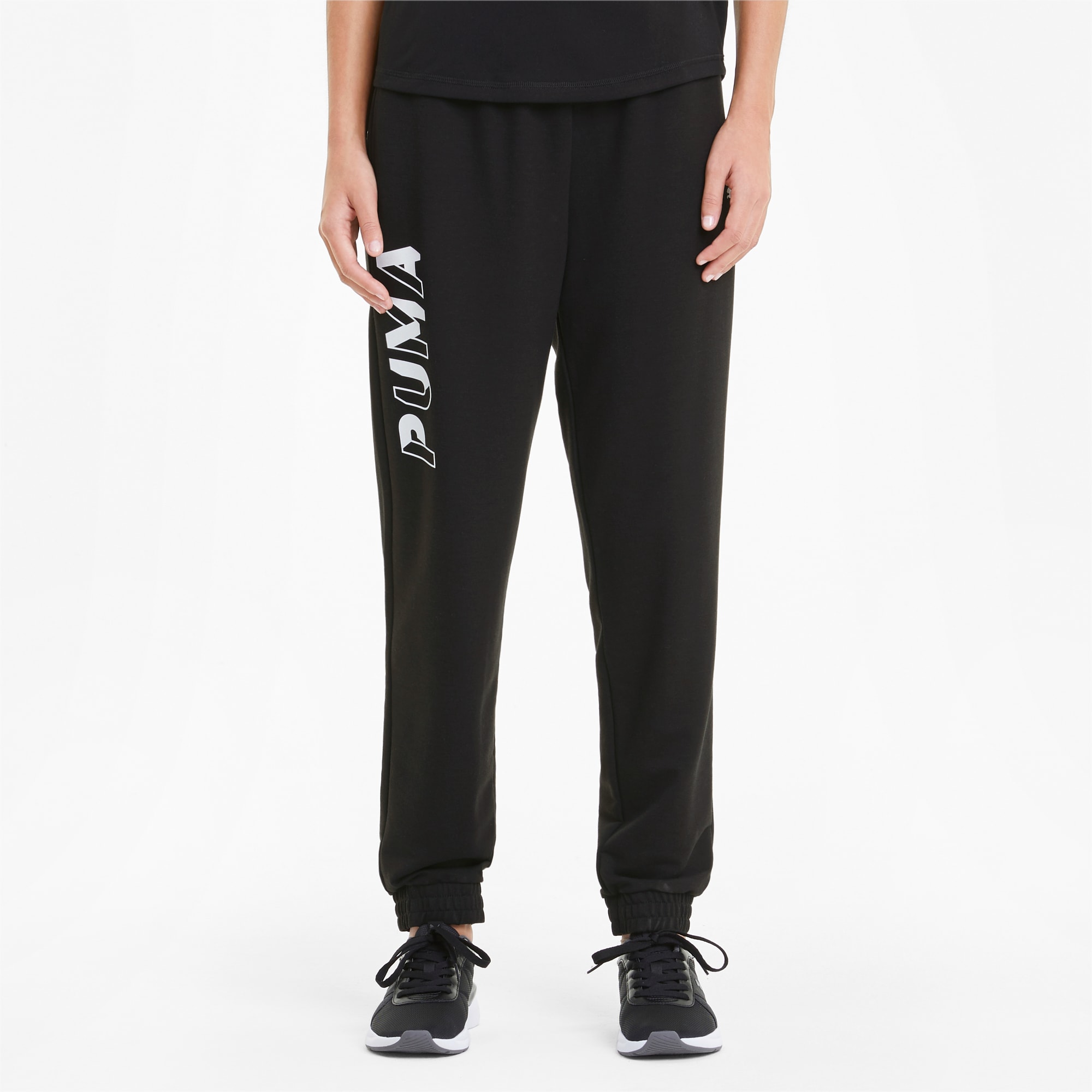 Puma Activewear Sweatpants Women's L Black Solid Track Pants