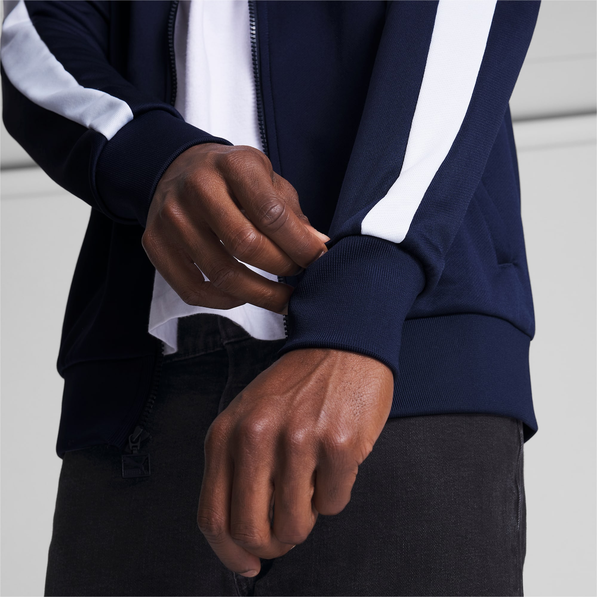 Puma tracksuit white stripe sales