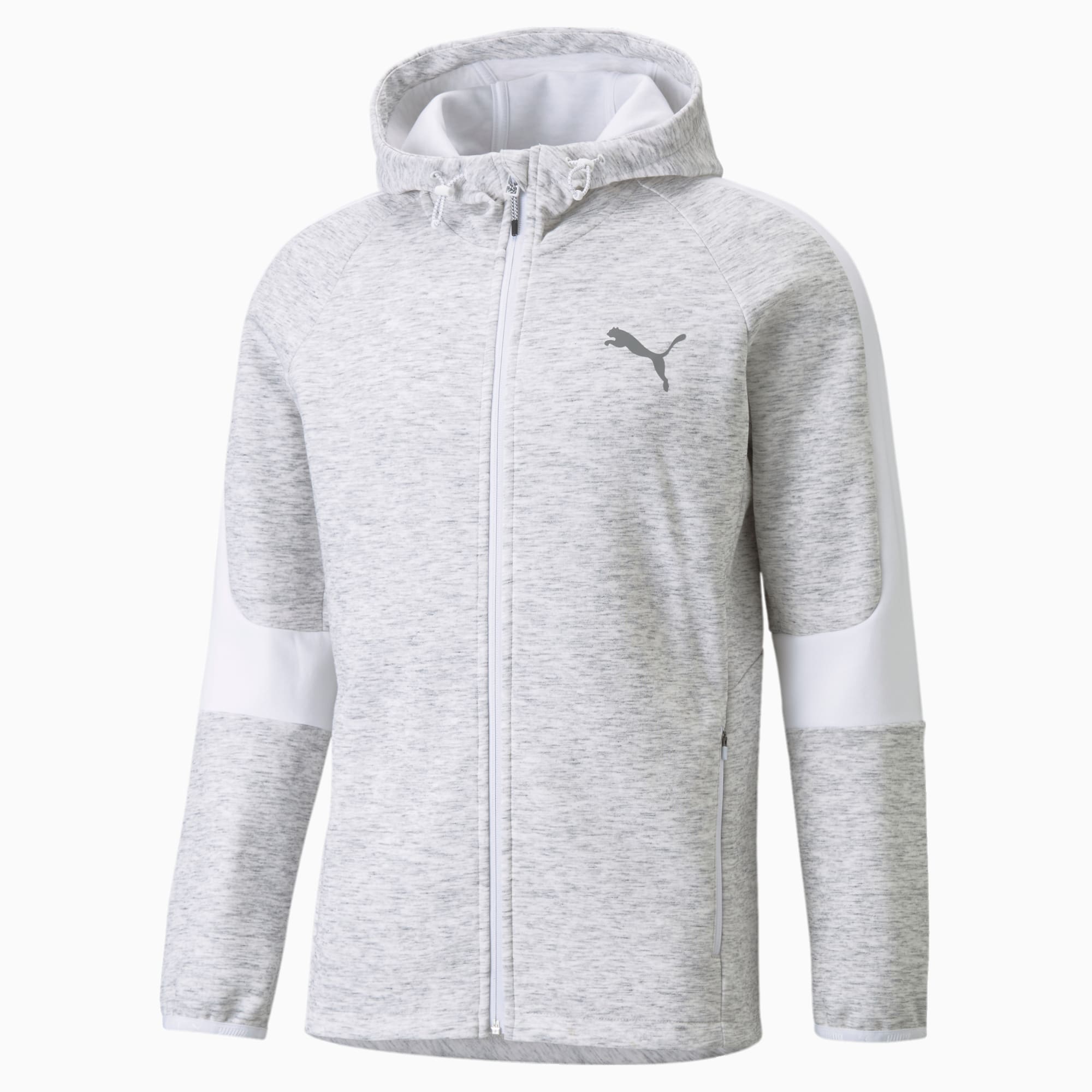 Puma Evostripe Full-Zip Men's Hoodie, White, XL