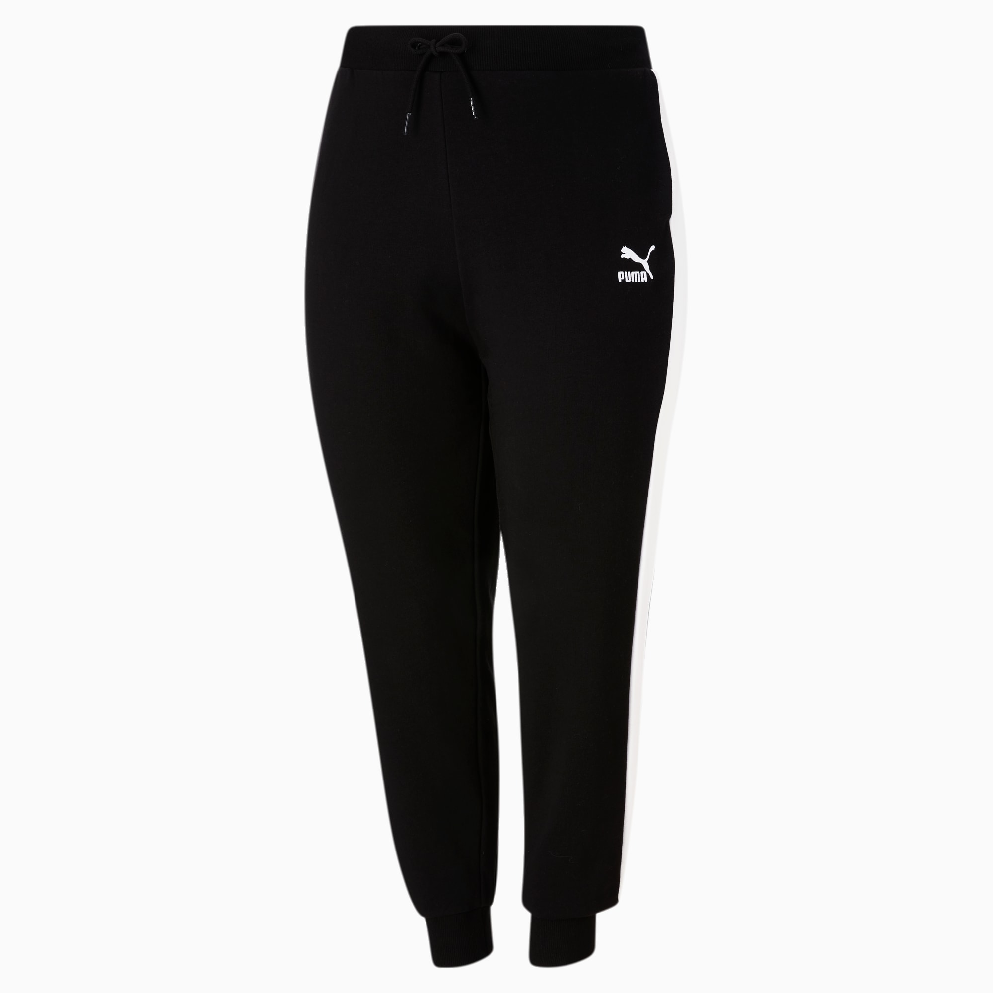 Puma Women's Track Jogger Pants, (BLACK,PINK LOGO, XL) NWT