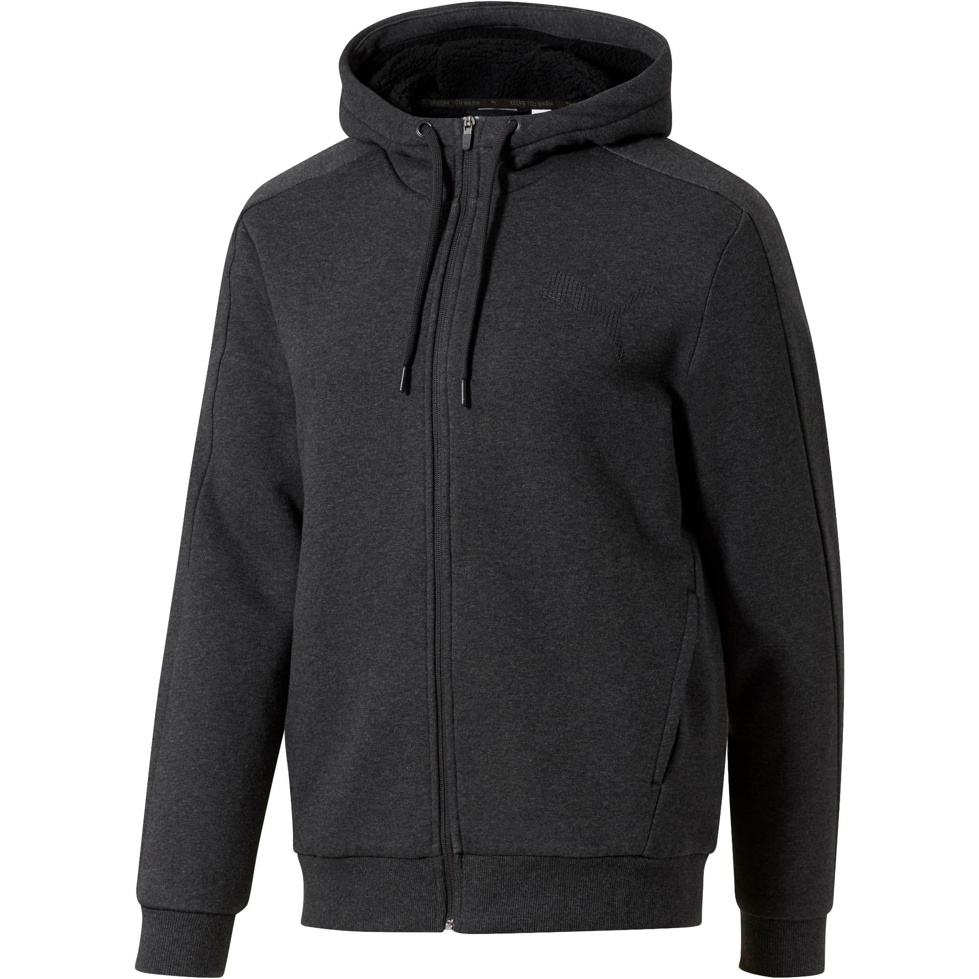 puma check sherpa hoodie