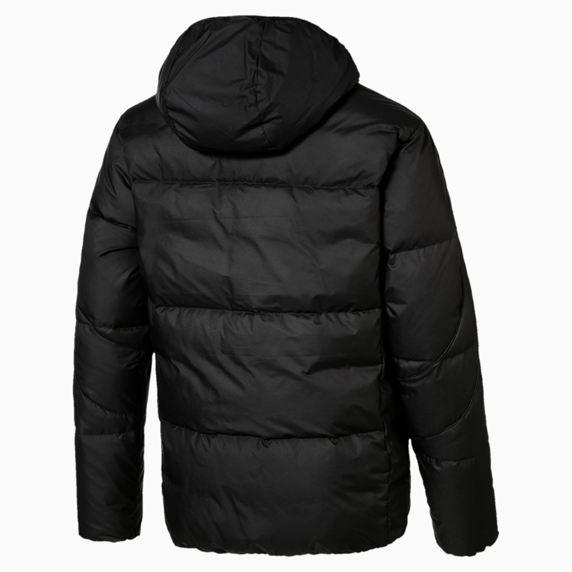 puma down filled black jacket with hood