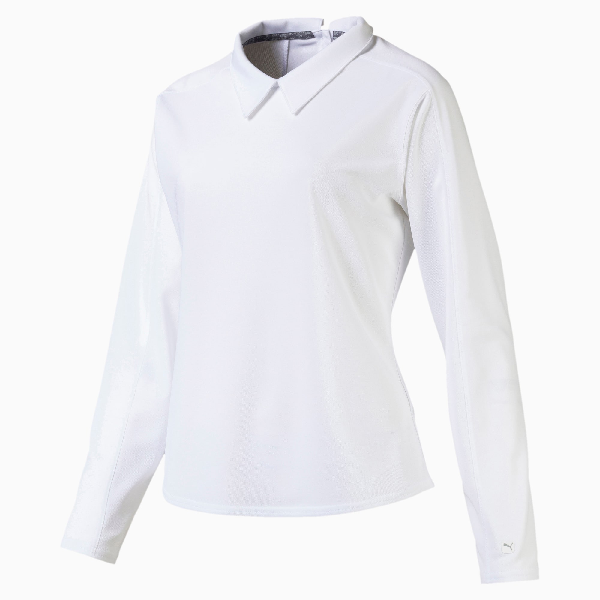 long sleeve polo white womens