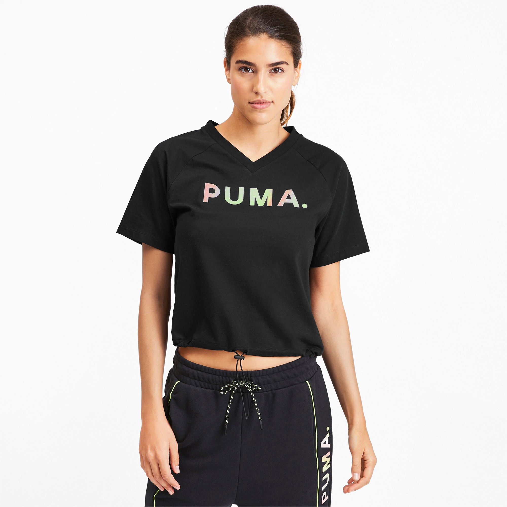 Chase V-neck Women's Tee | Puma Black 