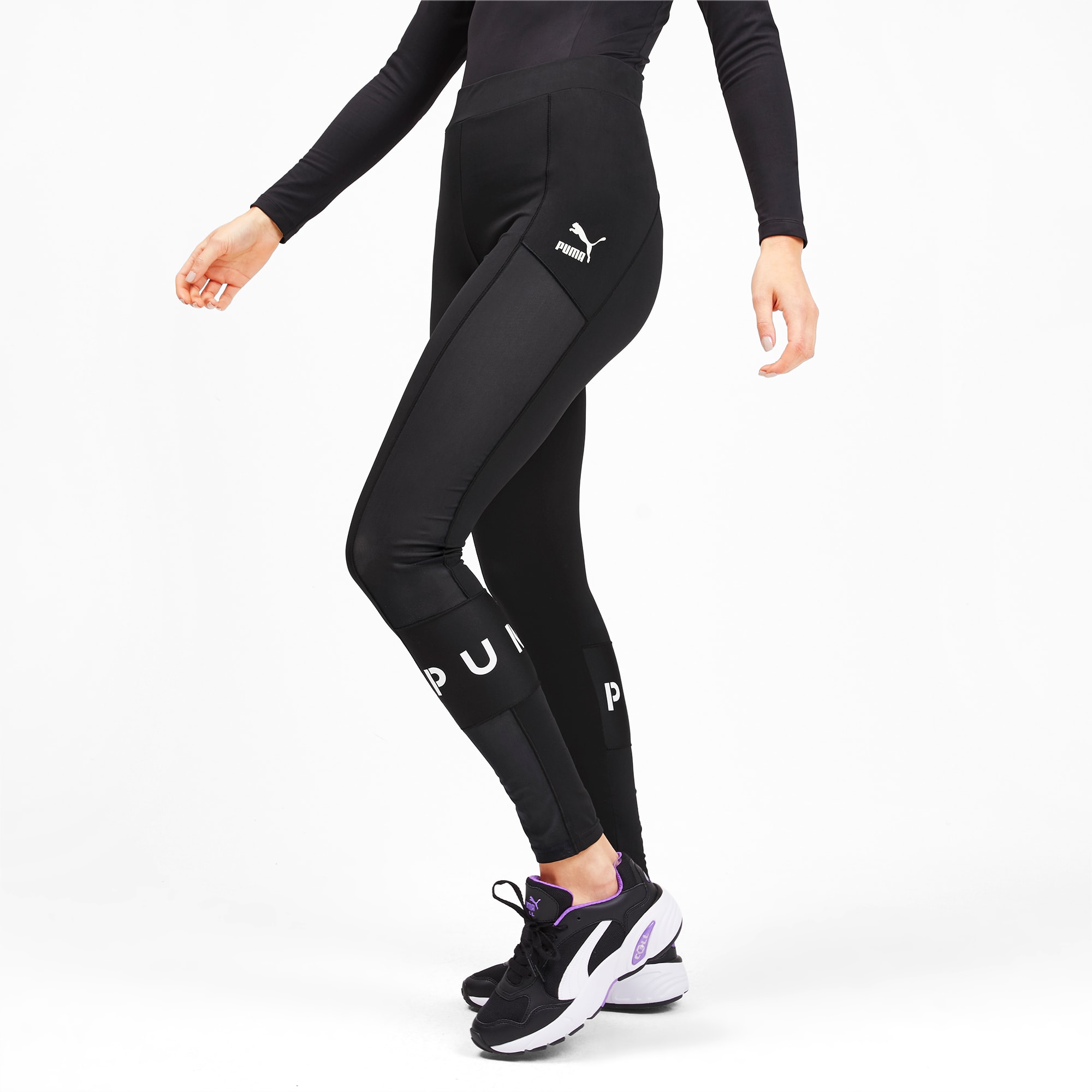 puma mesh panel leggings