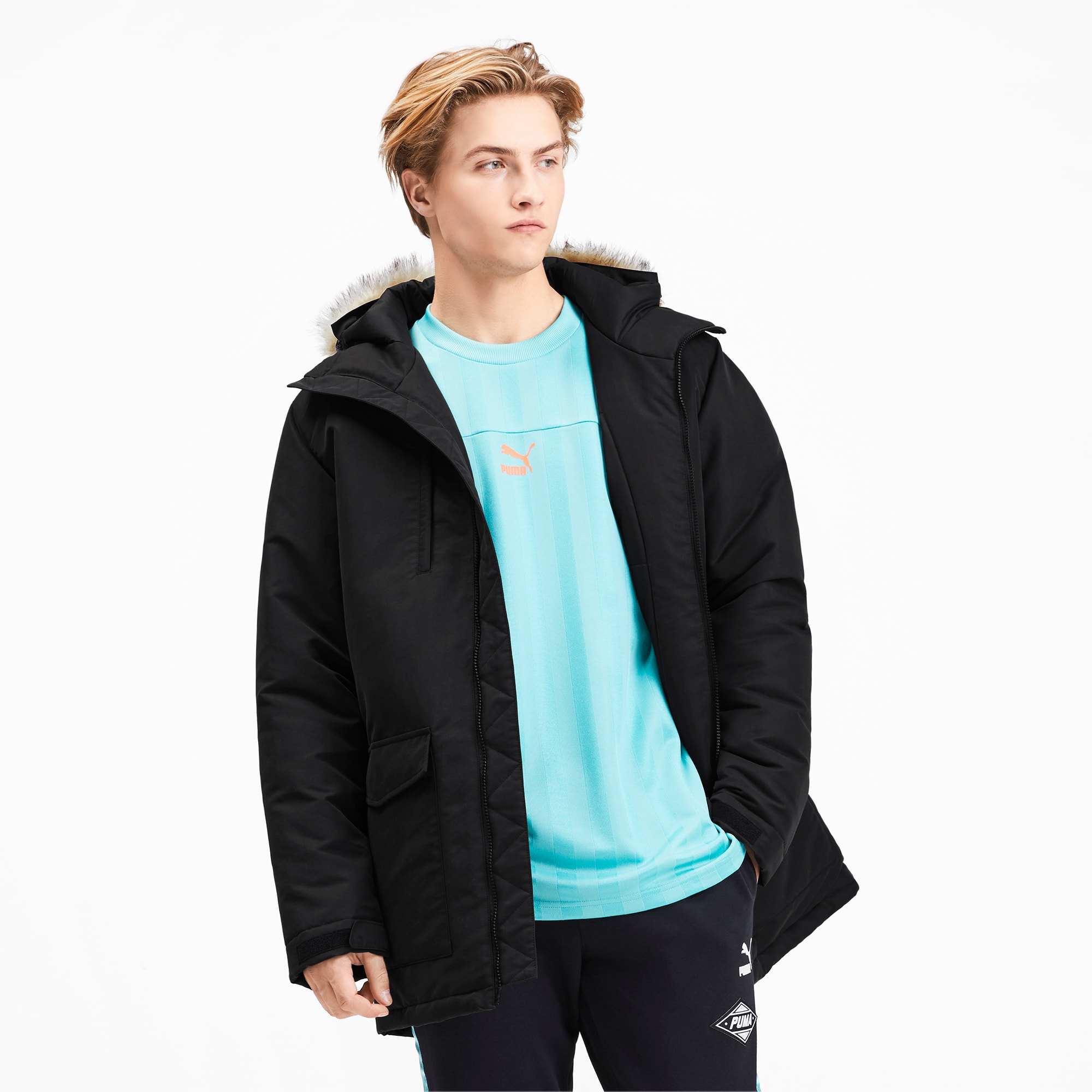 puma men black padded jacket