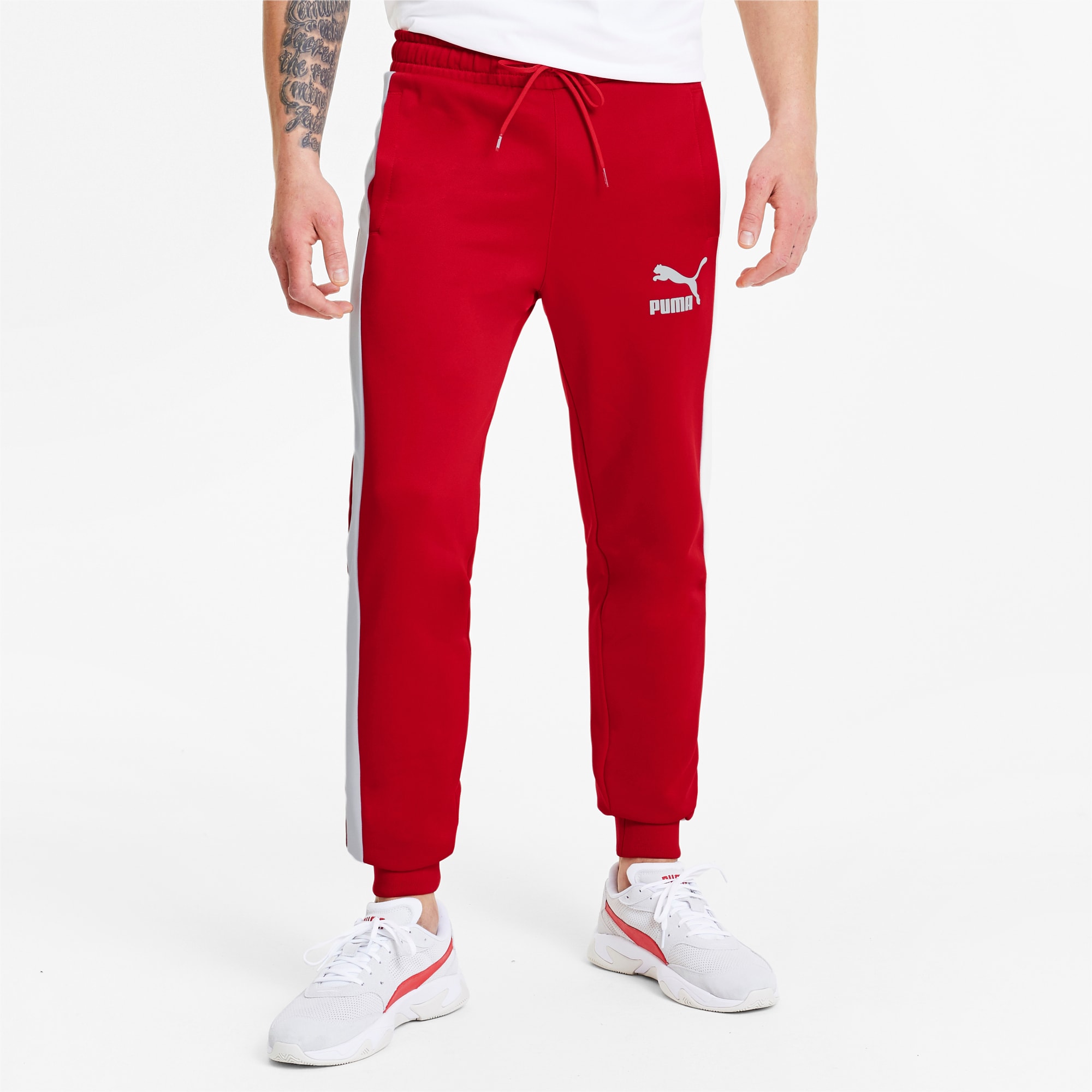 red puma track pants