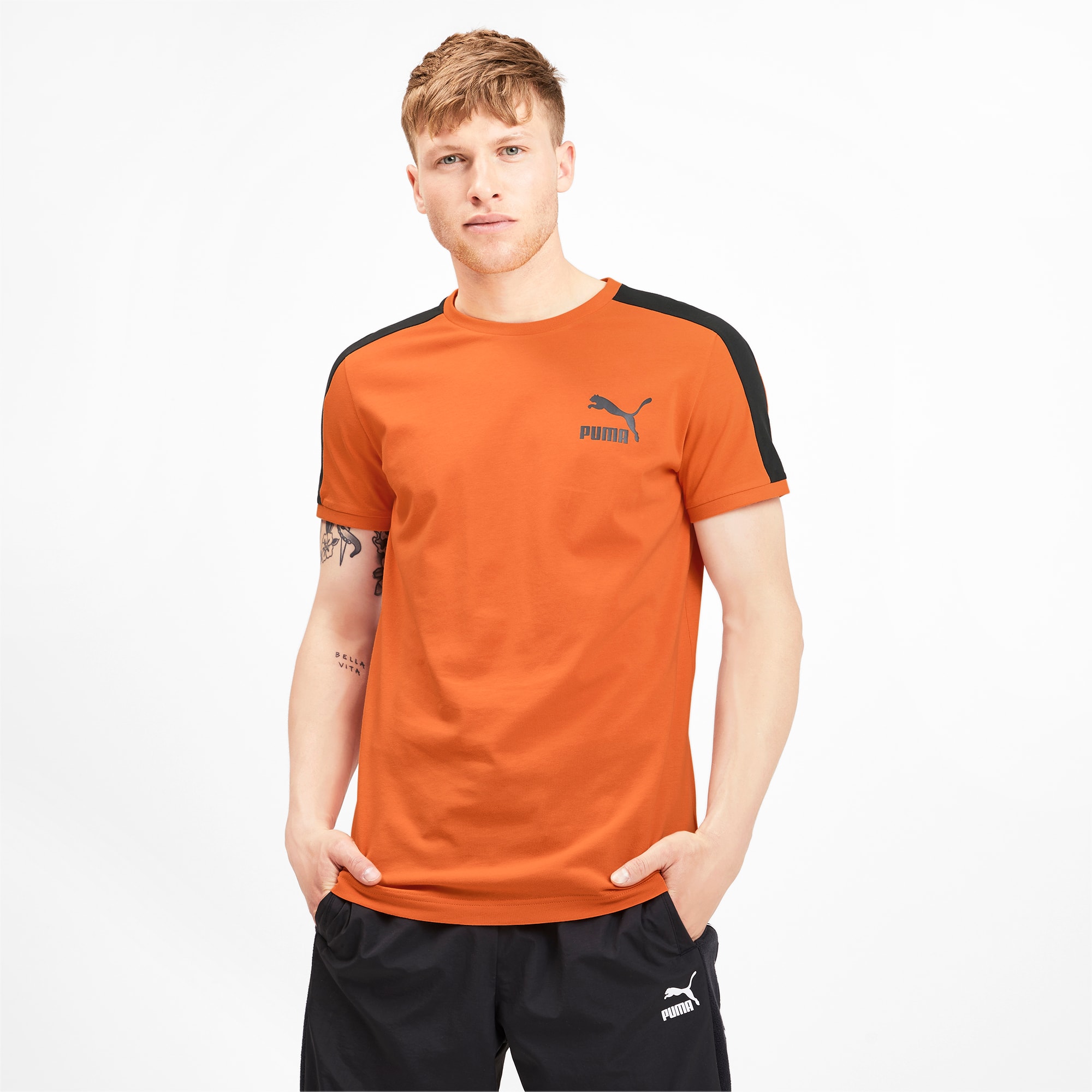 Iconic T7 Men's Tee, Jaffa Orange, large-SEA