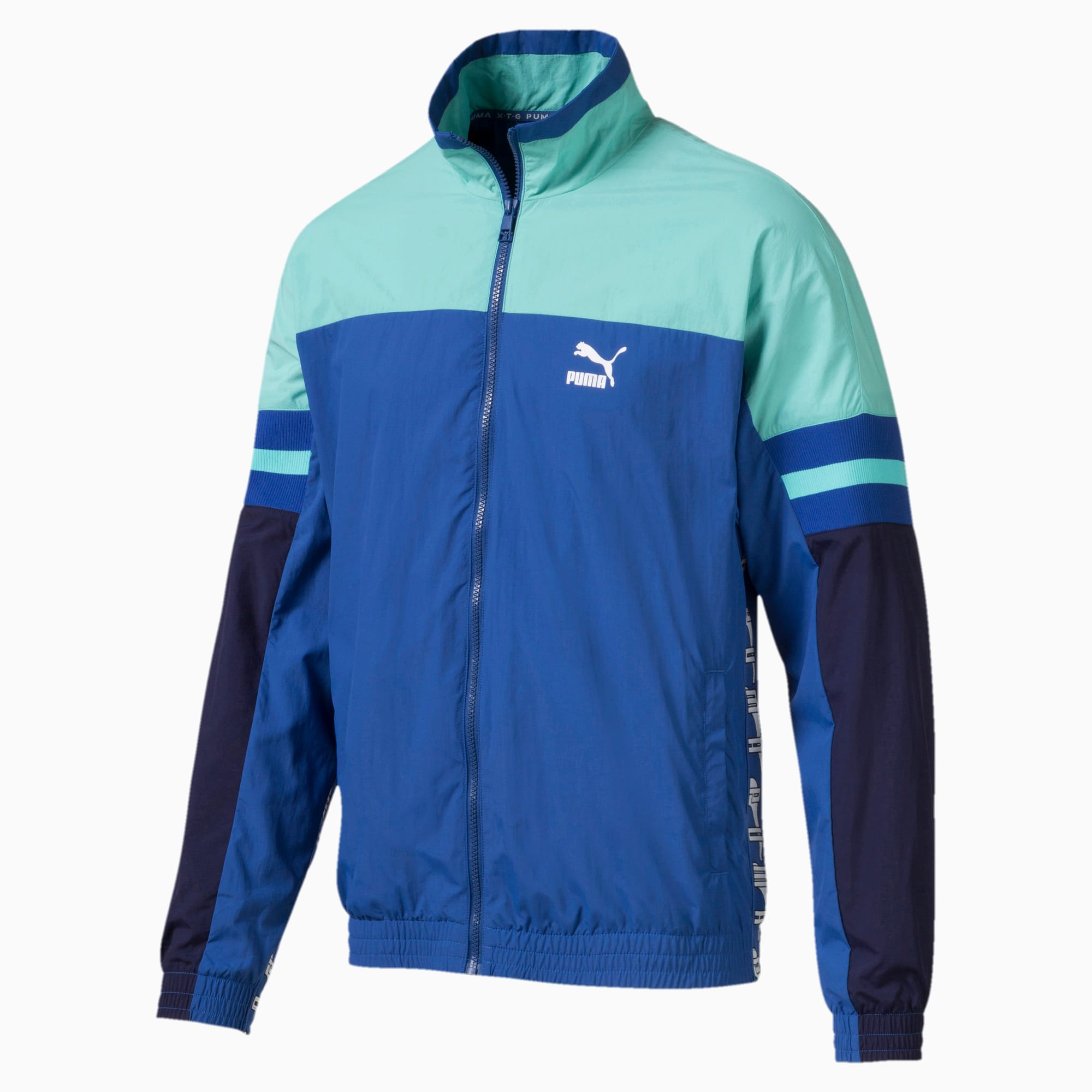 blue puma windbreaker