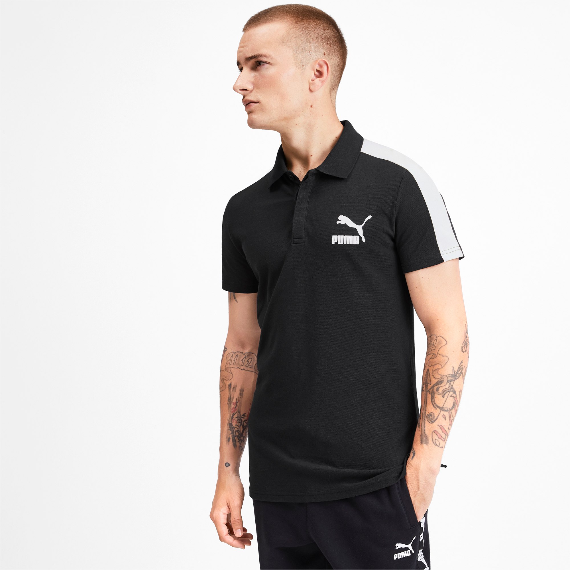 Iconic T7 Men's Polo Shirt | Puma Black 