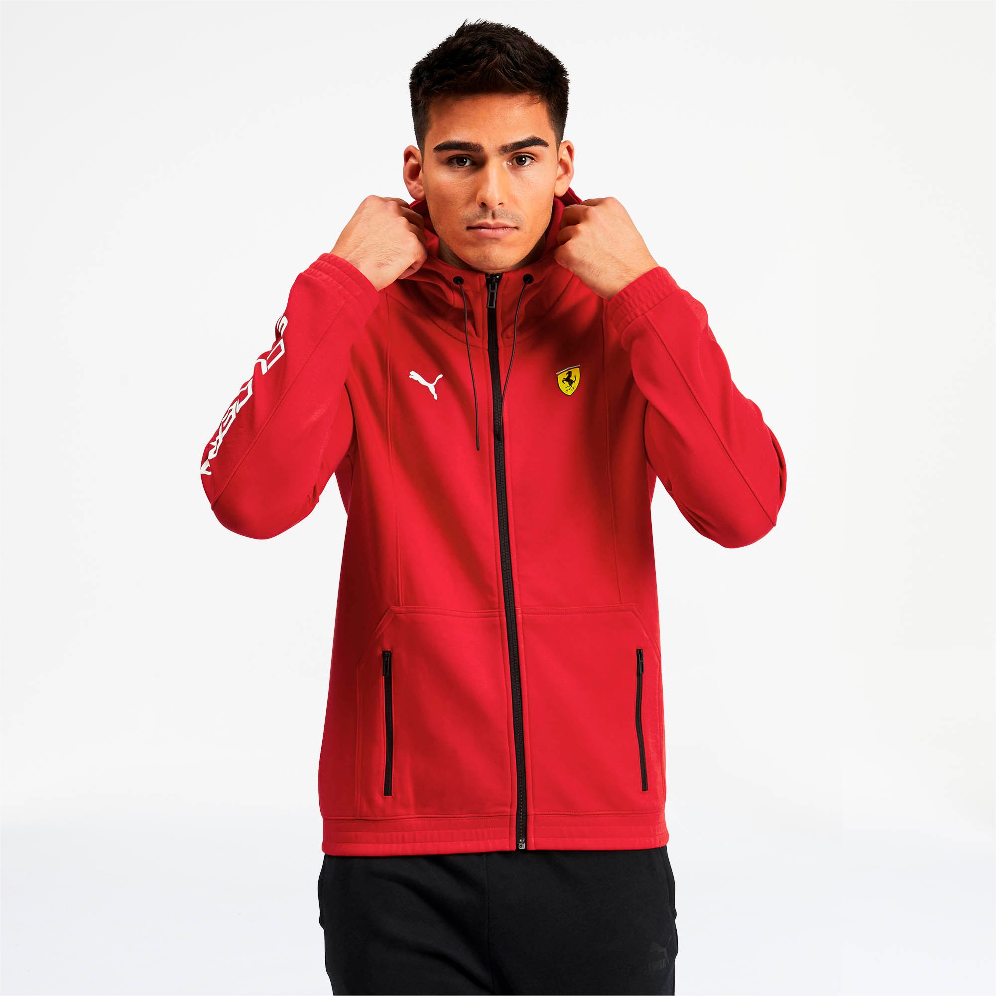 Puma ferrari red hooded track jacket 2025