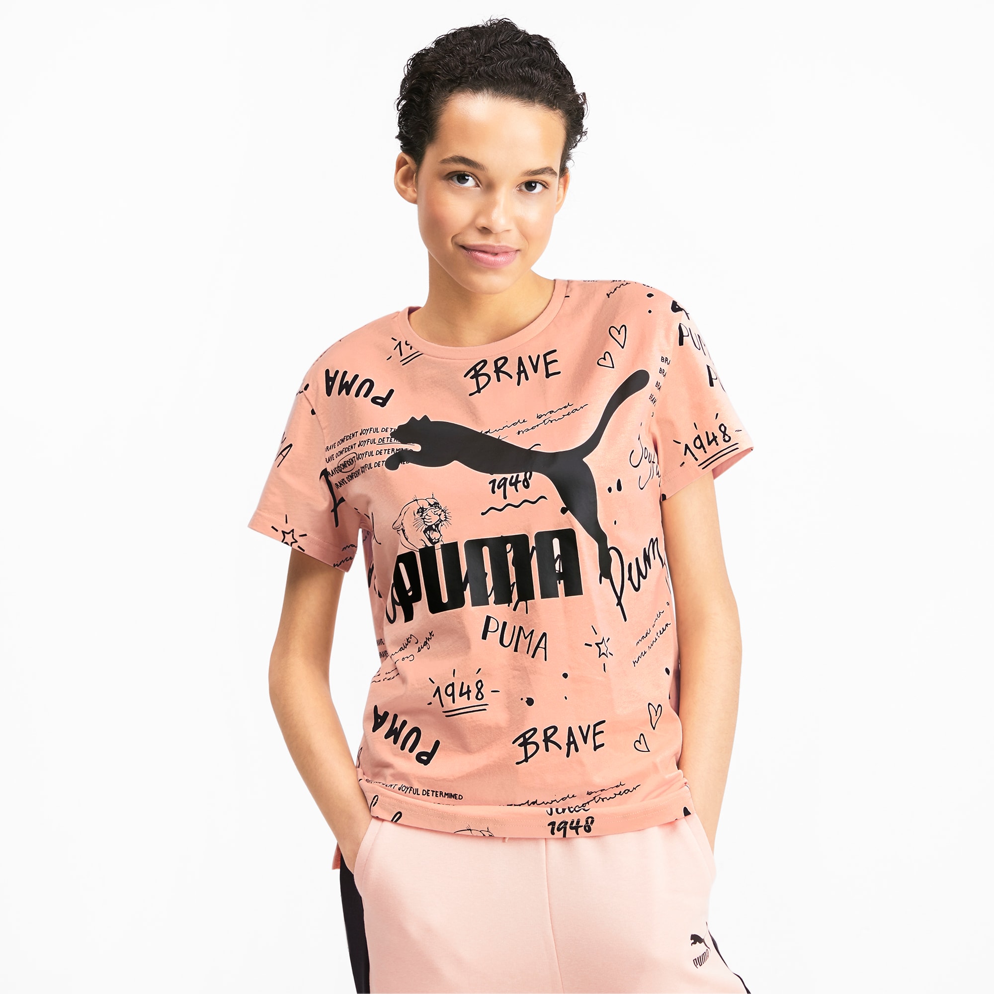 peach puma shirt