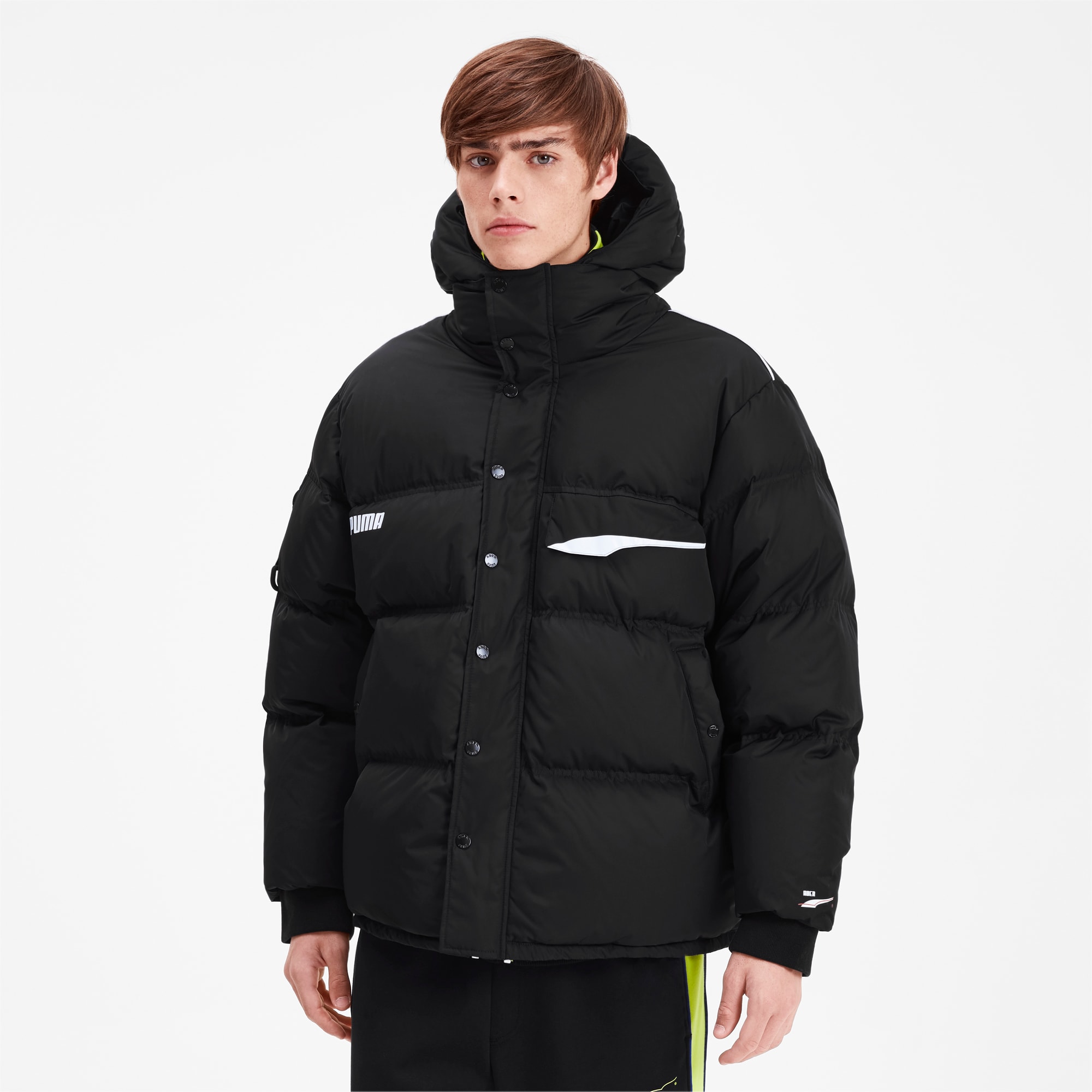 black puma puffer jacket