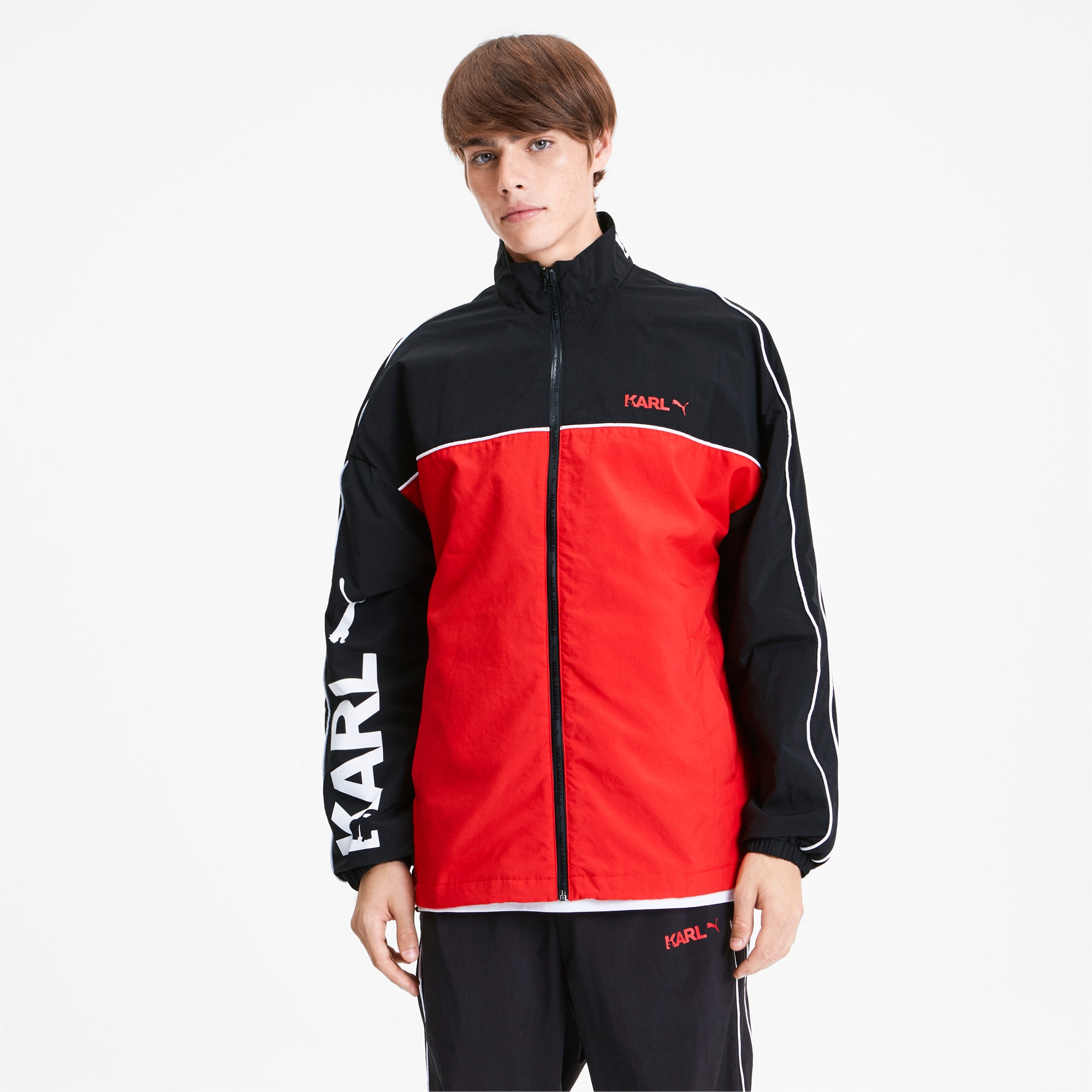 puma black and red track jacket