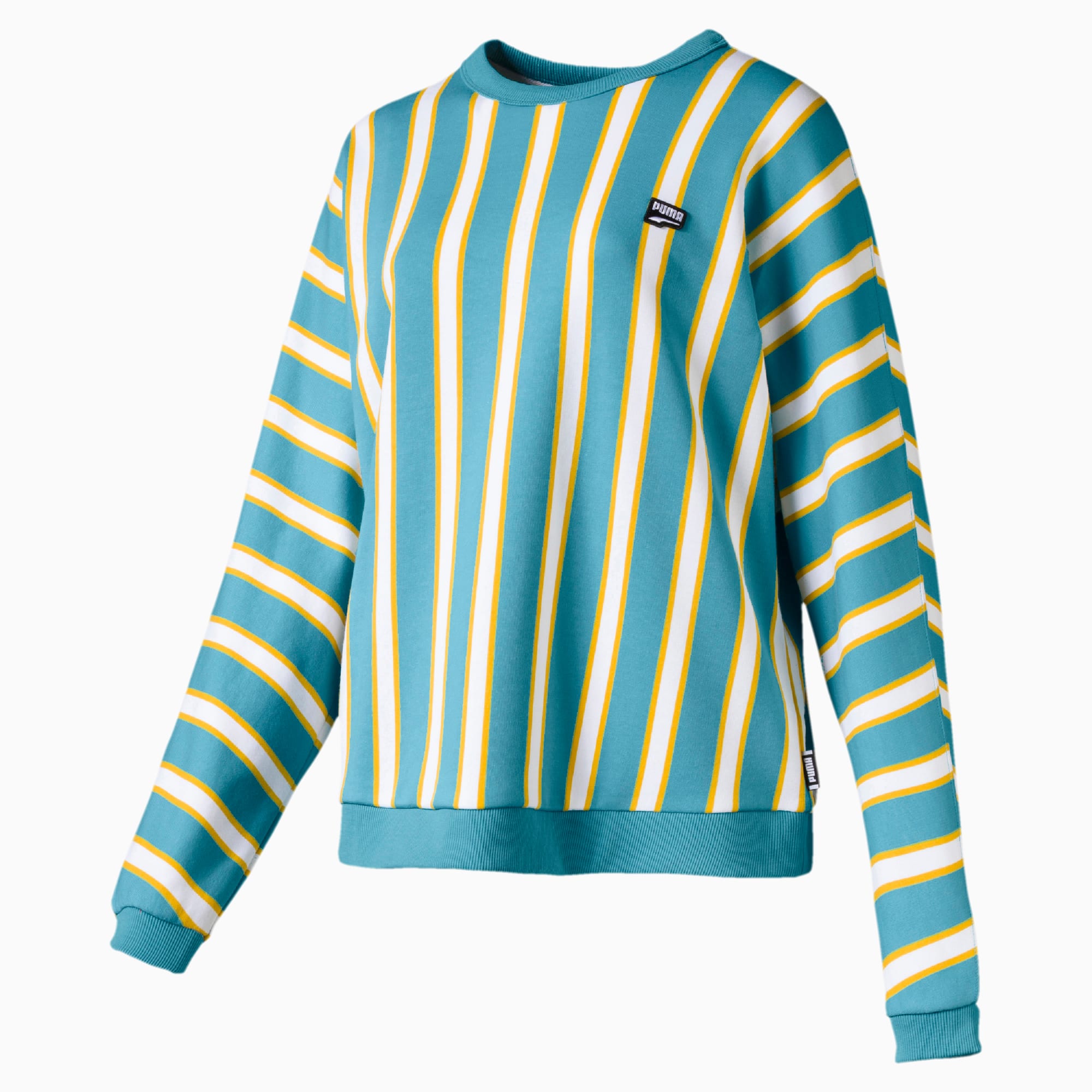 puma stripe crew neck sweater