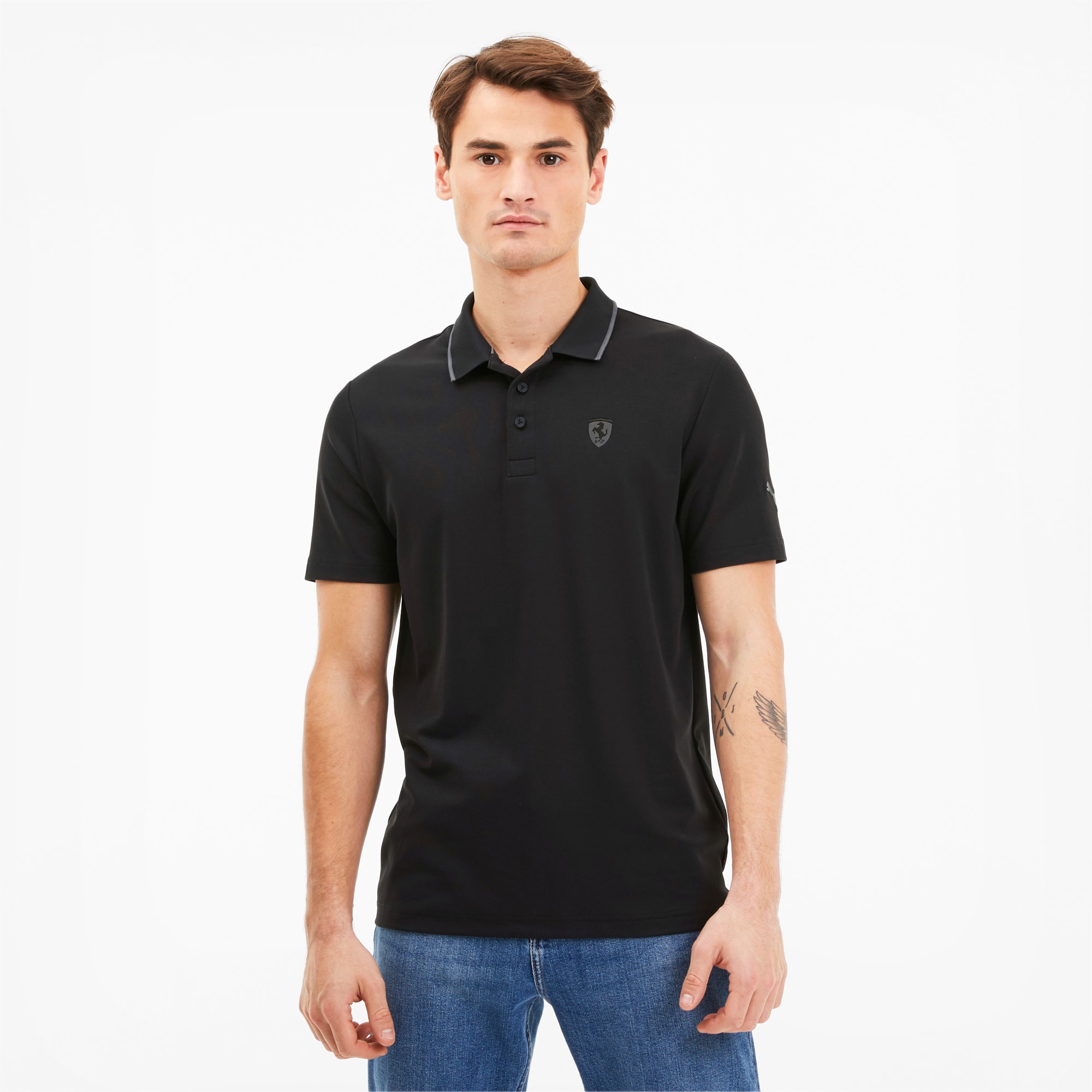 puma black polo t shirt