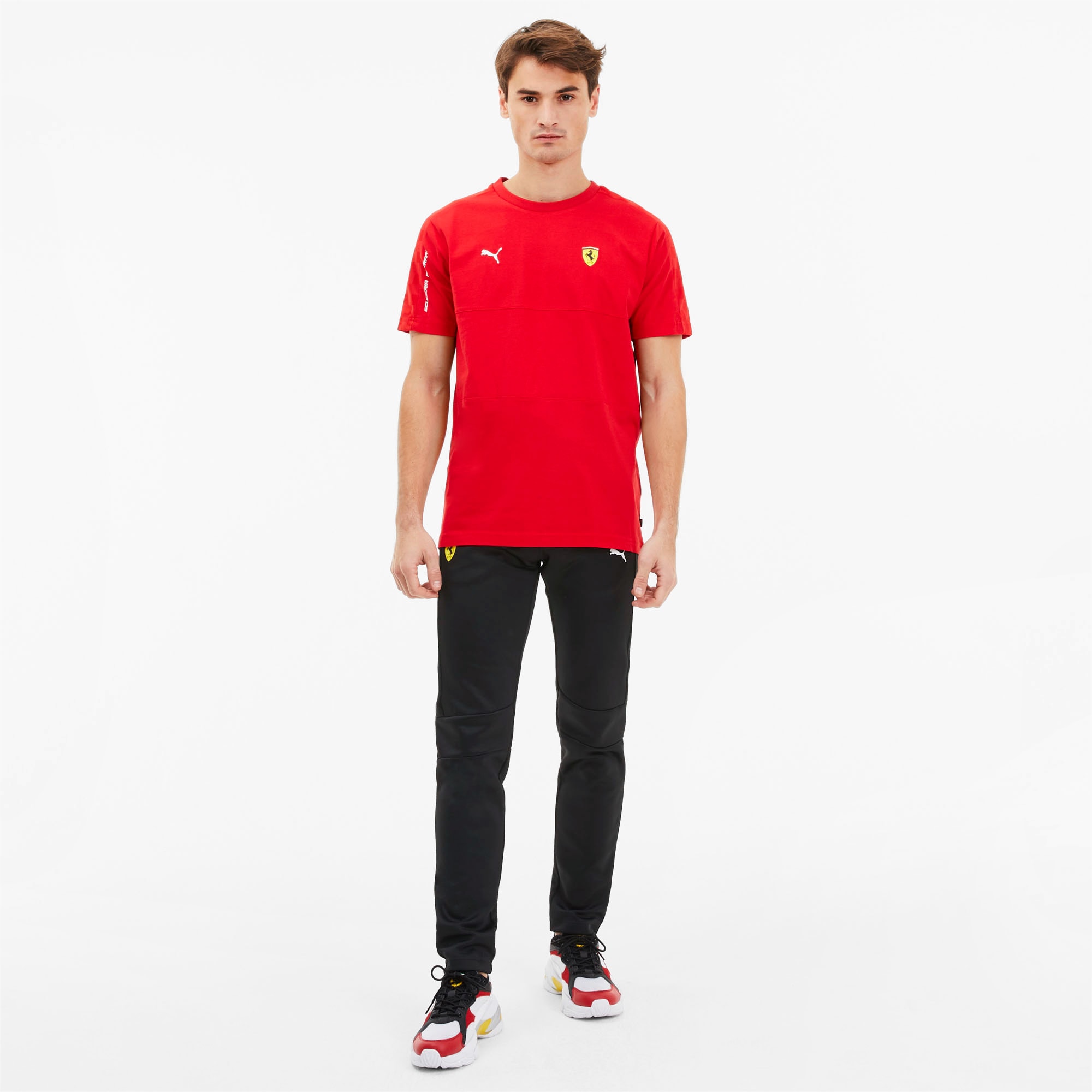 Puma Pantaloni da tuta Ferrari Race T7 597945 Nero Slim Fit